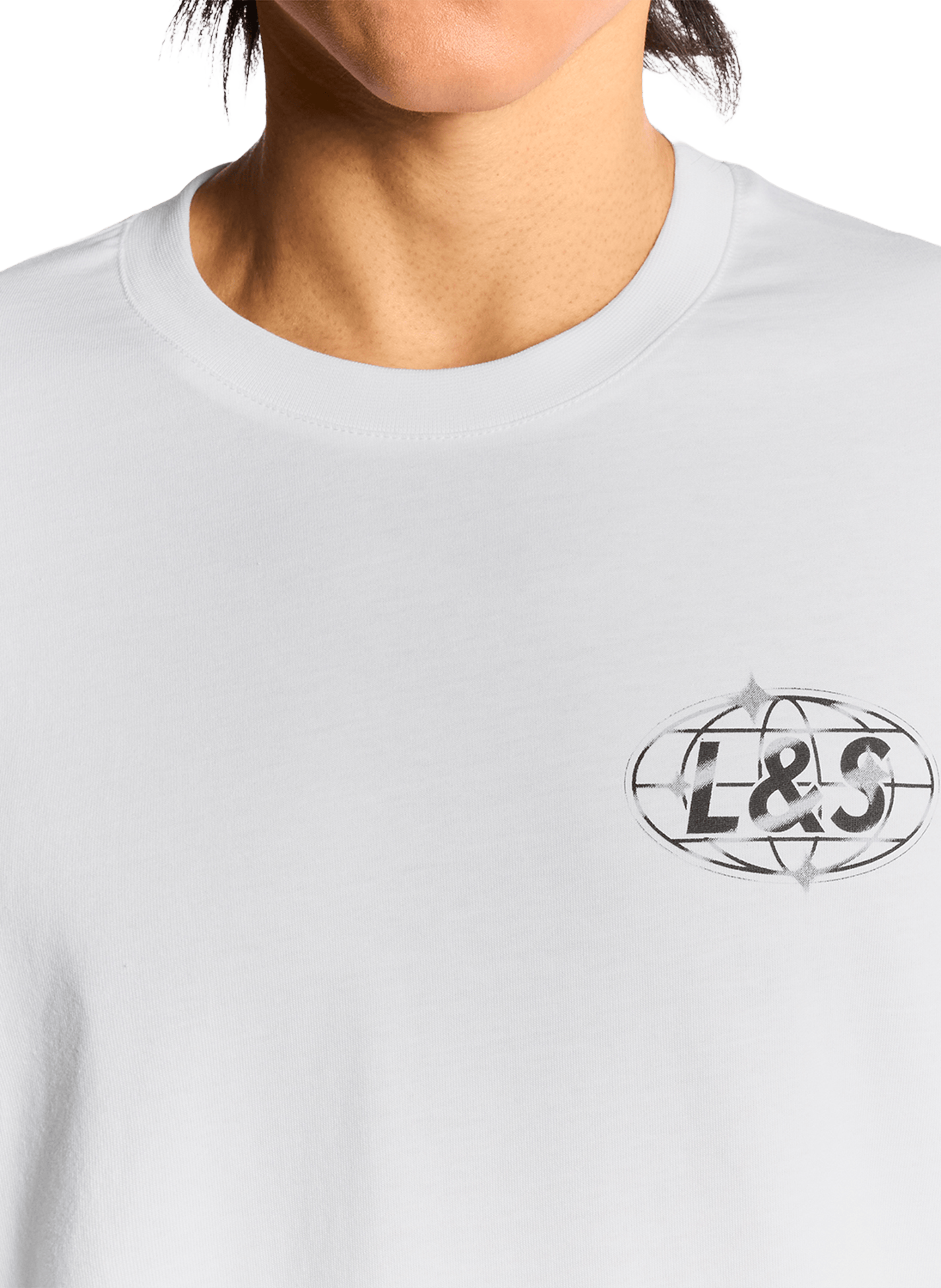 T-shirt imprimé à col rond en coton LYLE & SCOTT Blanc