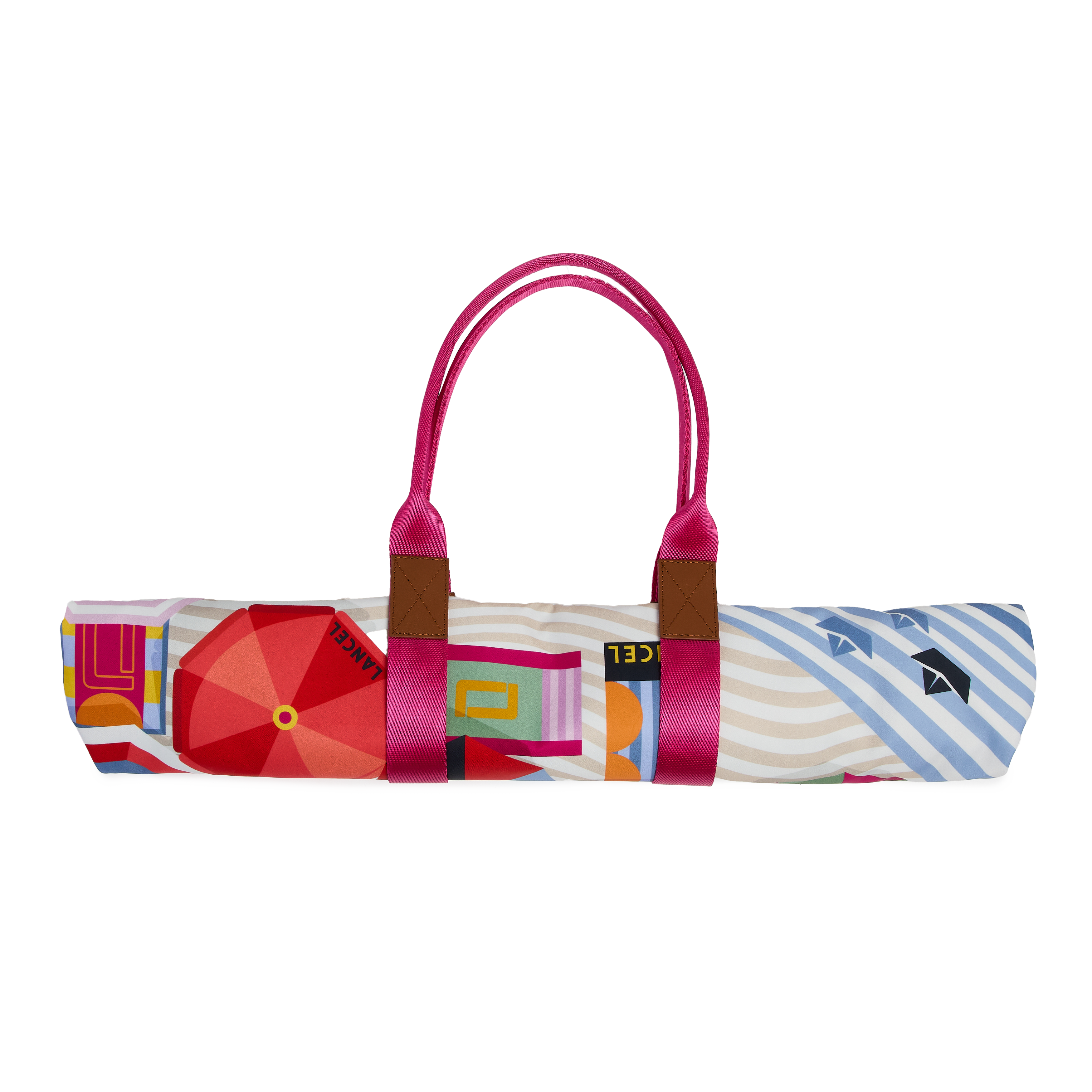 Sac cabas zippé l mistral rollable de lancel en nylon LANCEL Rose