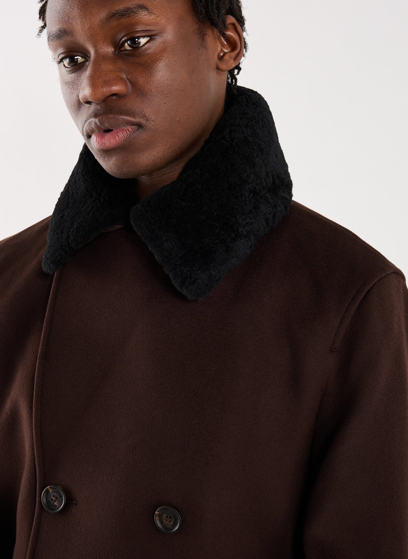 Manteau Cole en lainage à double boutonnage MACKAGE Marron