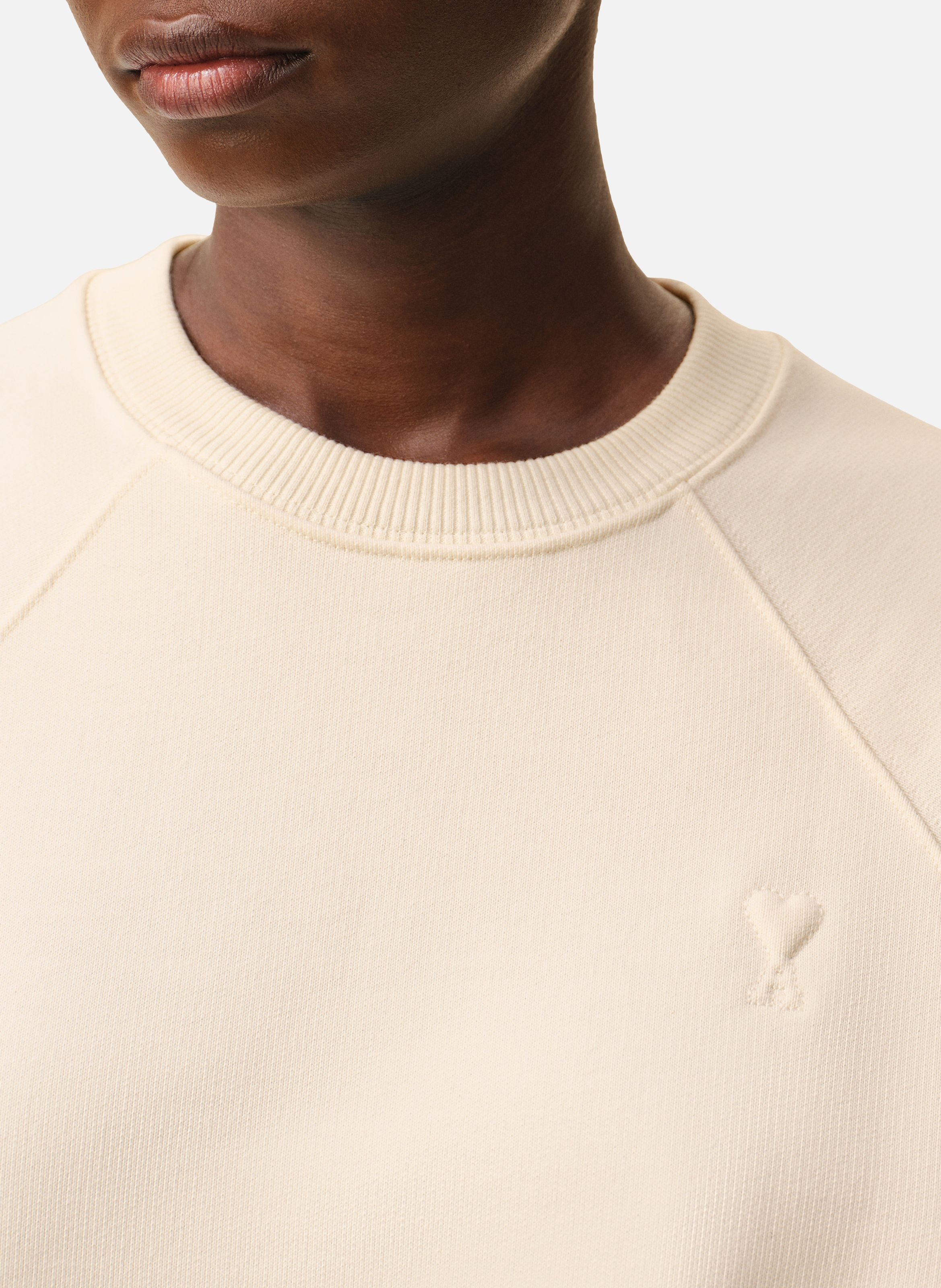 Sweatshirt Ami De Coeur En Coton unisexe AMI PARIS Blanc