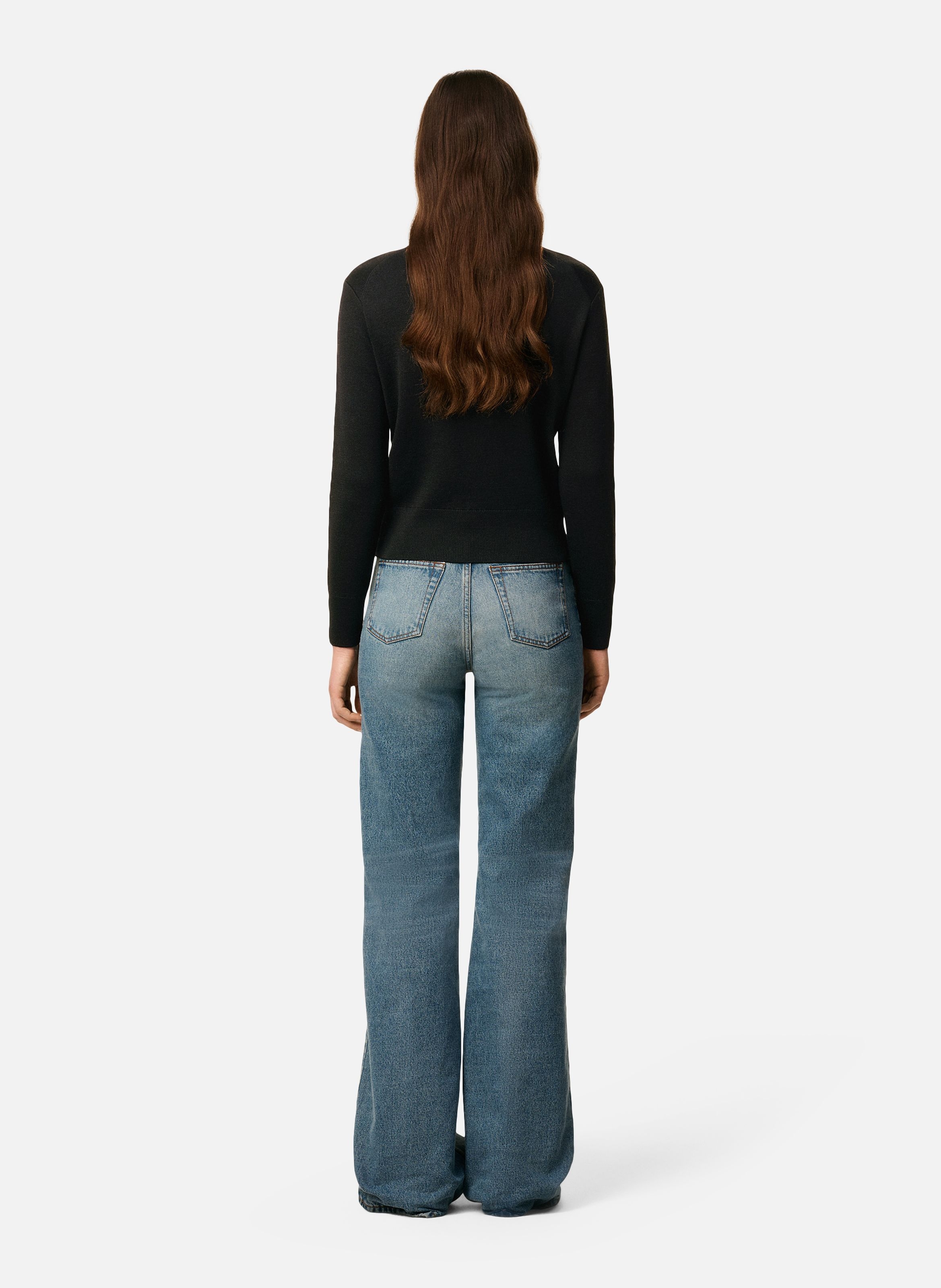 Pull col rond ami de coeur en laine AMI PARIS Noir