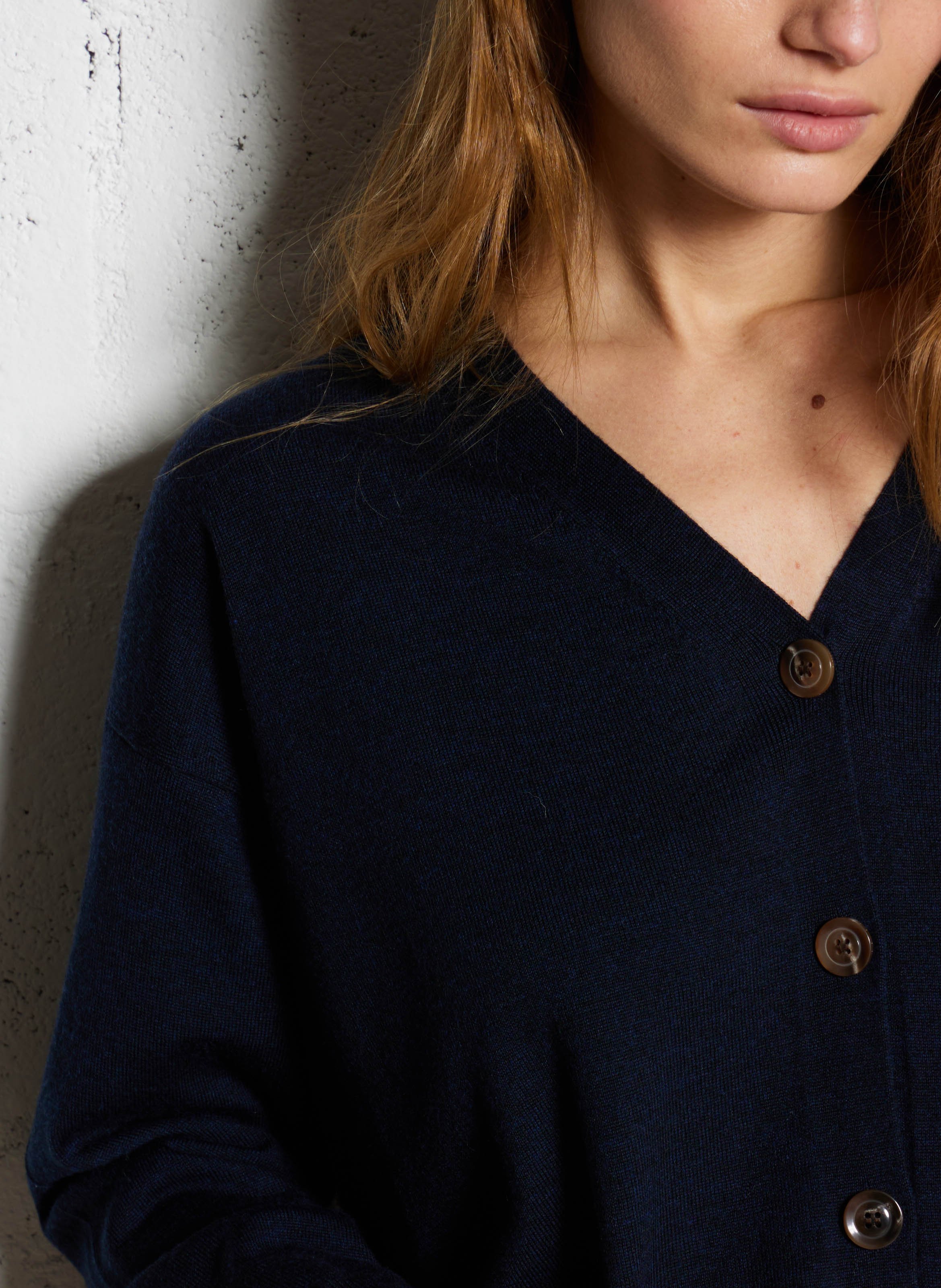 Gilet boutonné en laine idem SOEUR Bleu