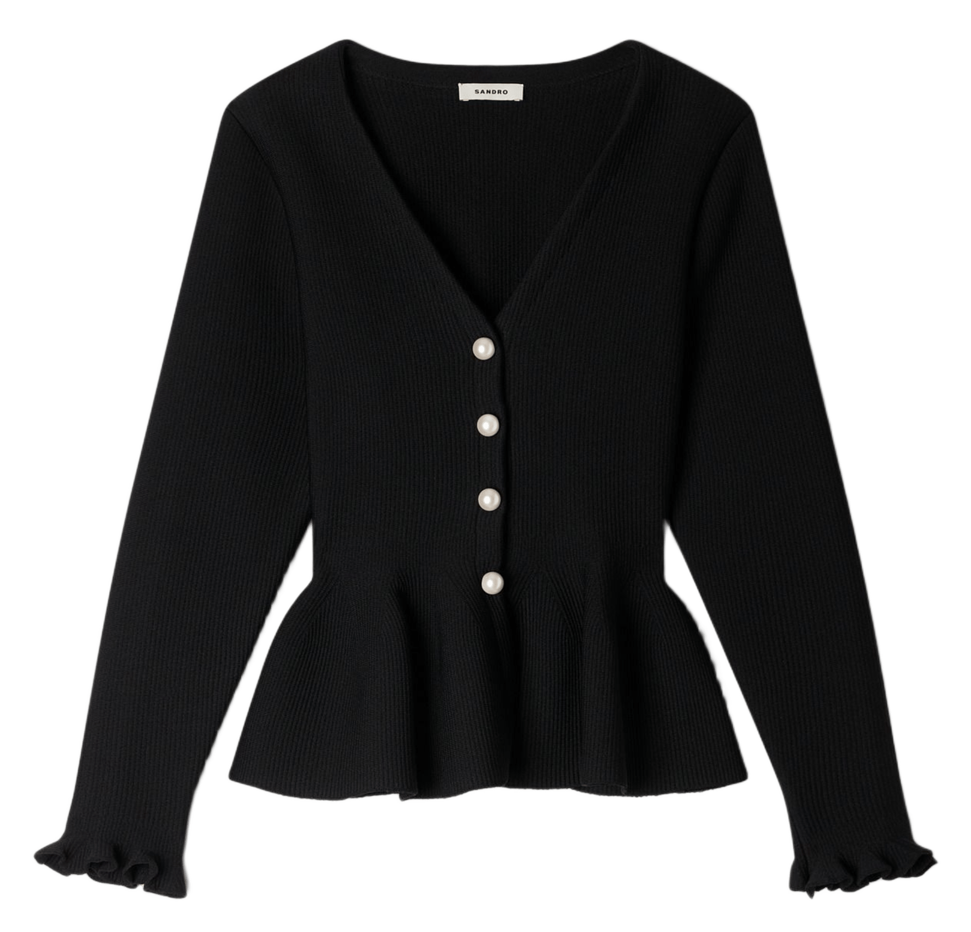 Cardigan col v SANDRO Noir