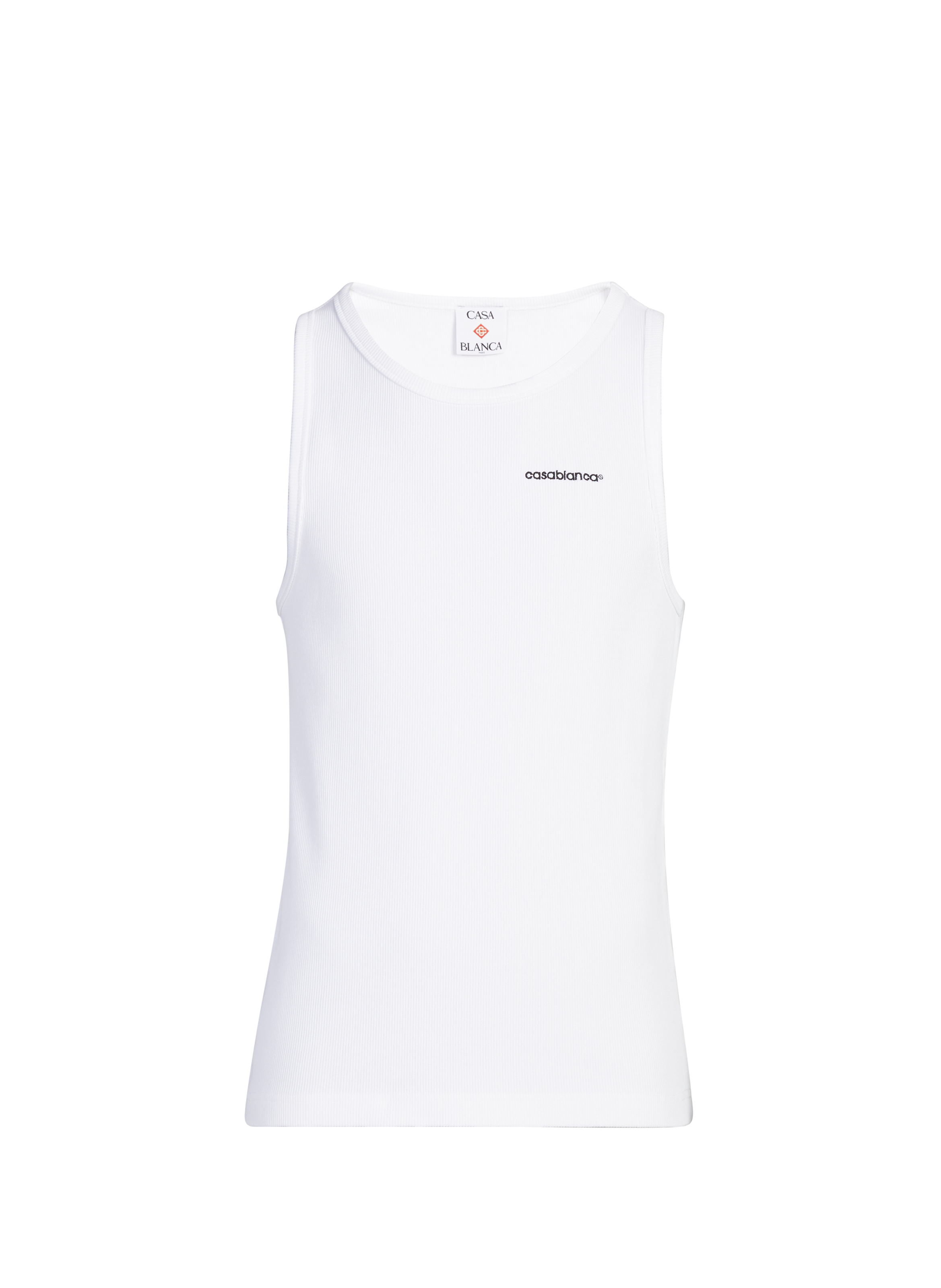 Débardeur à col rond en coton mélangé CASABLANCA PARIS Blanc