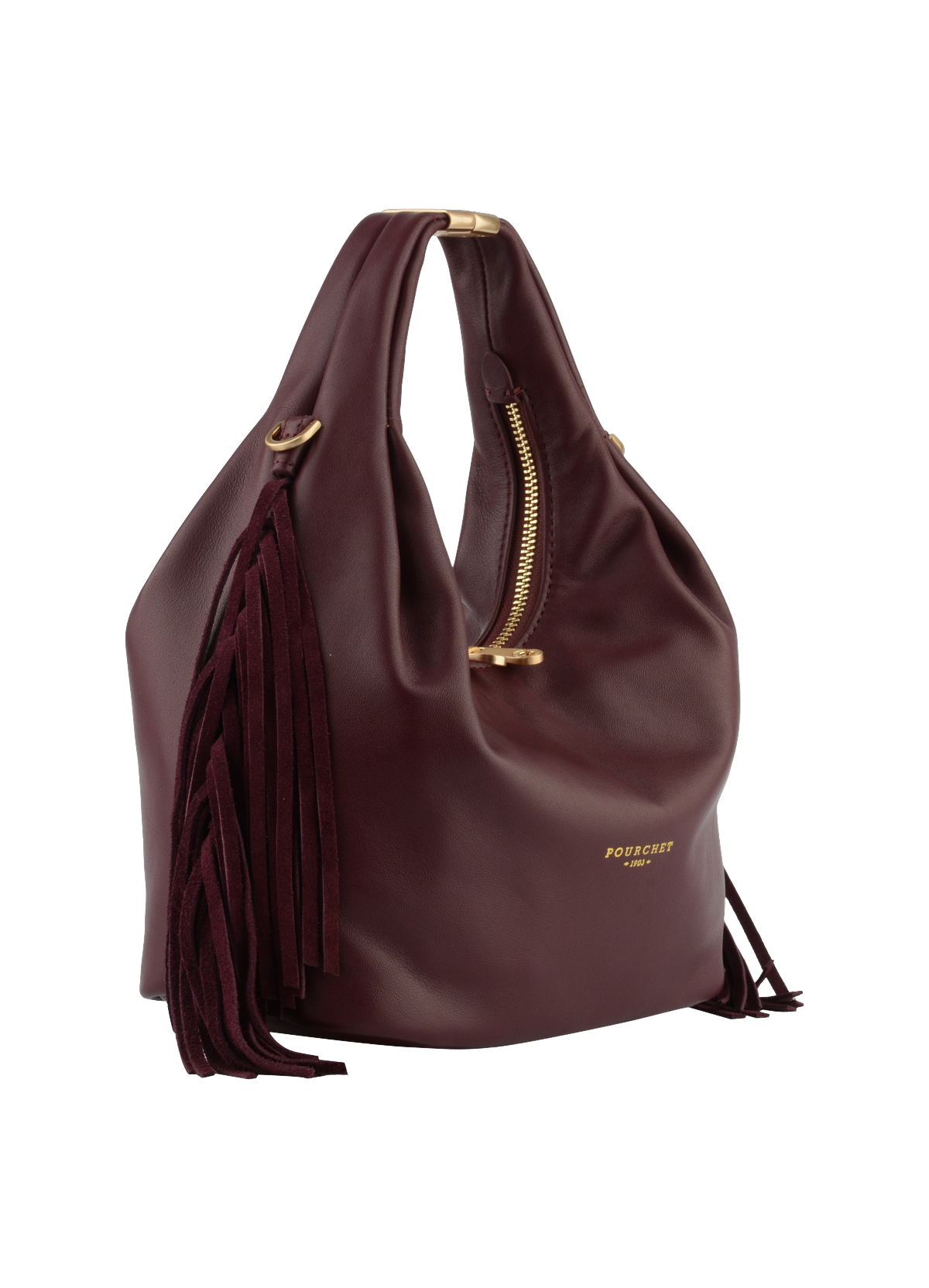 Arche à franges | sac porté main pm POURCHET Rouge