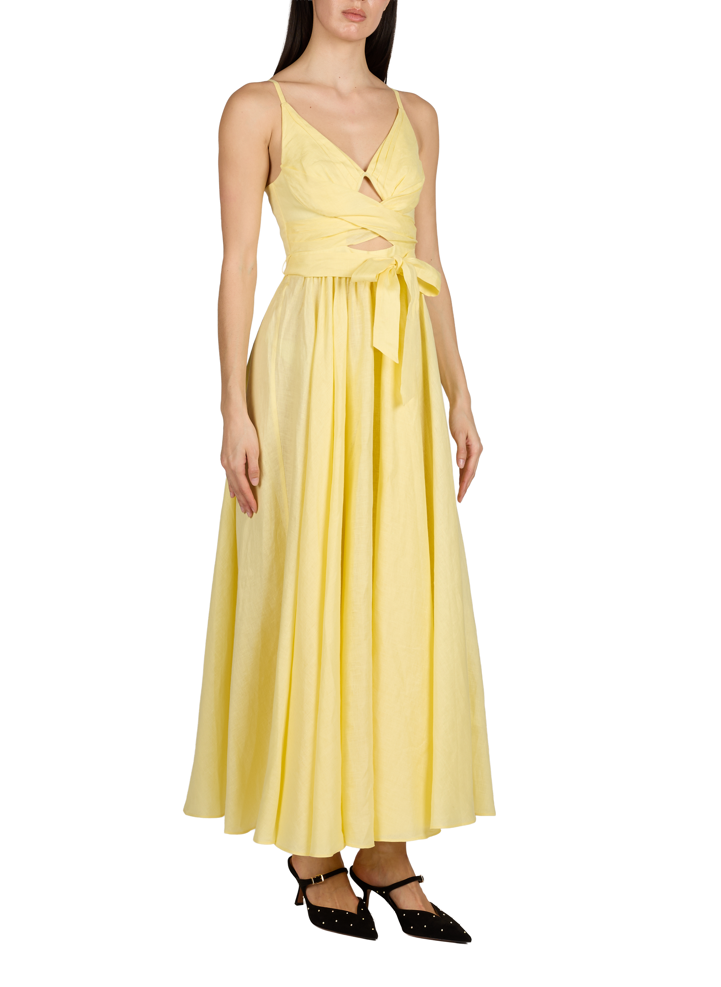 Robe midi sans manches Awaken en lin ZIMMERMANN Jaune