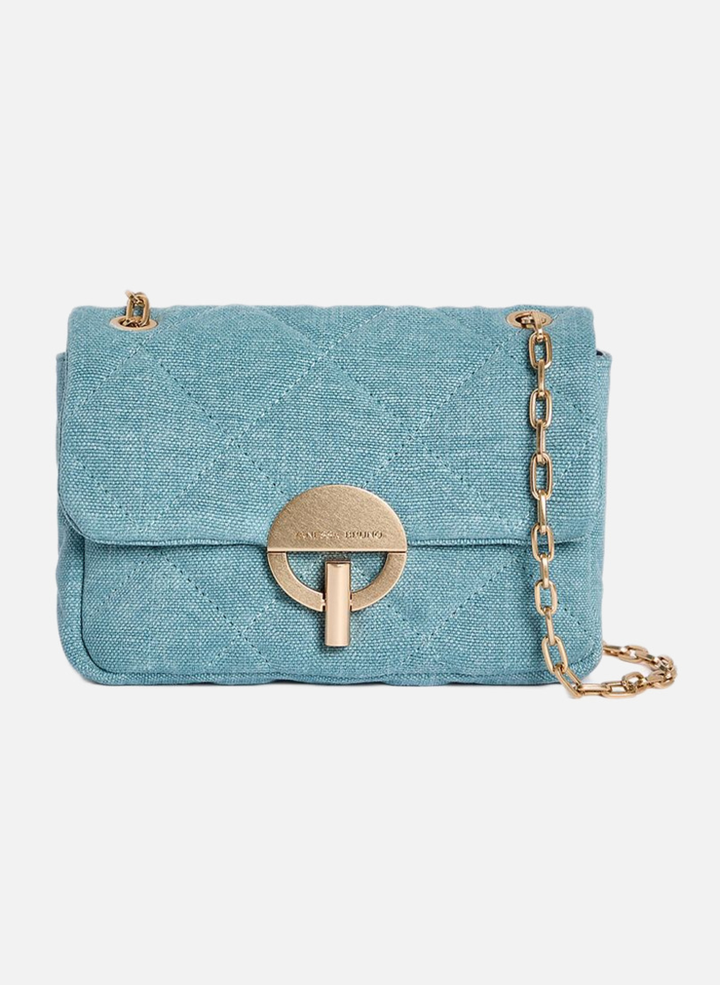 Moyen Sac Moon en Lin VANESSA BRUNO Bleu