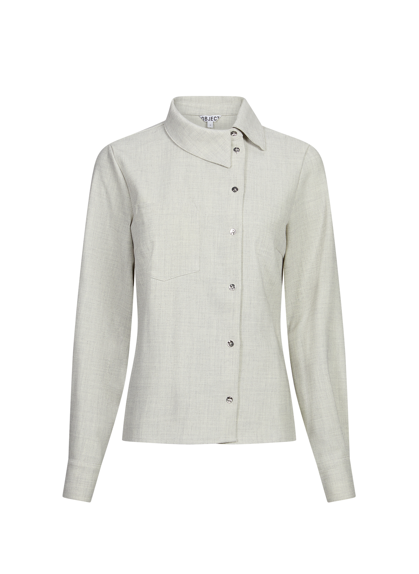 Fitted Button-down Shirt OBJECT Beige