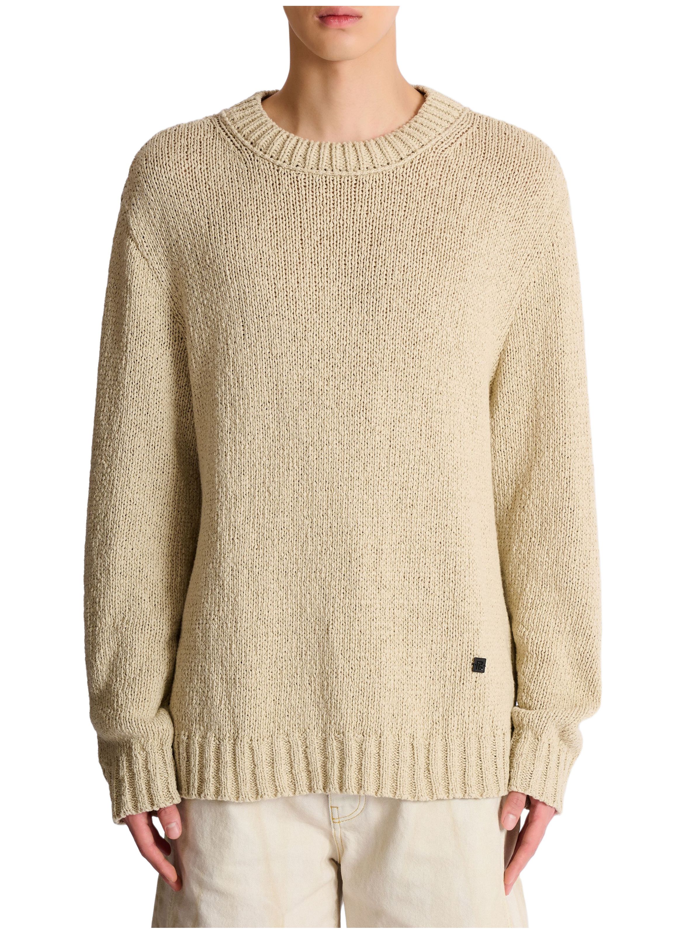 Pull en coton léger BALMAIN Beige