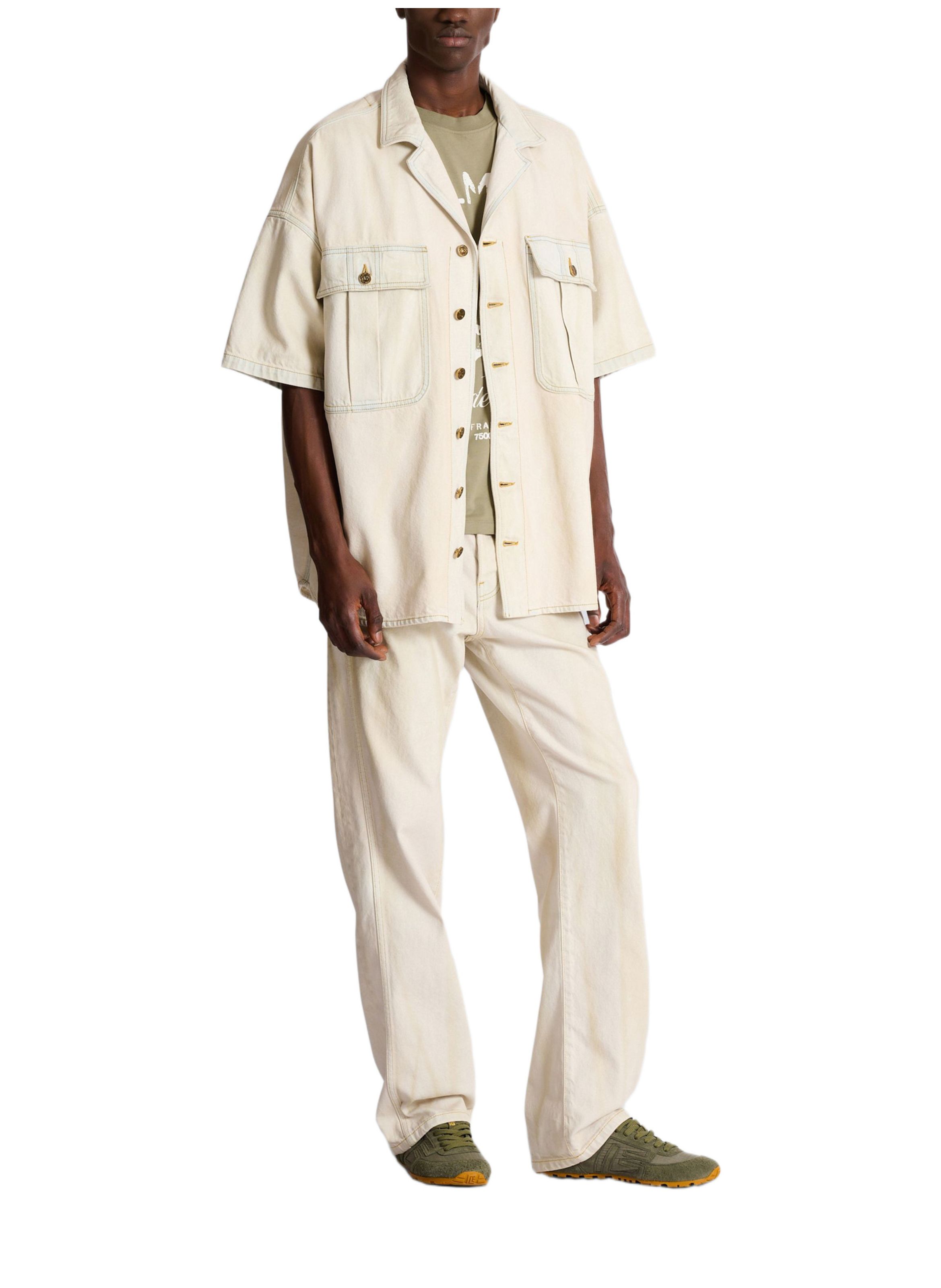 Surchemise en denim délavé BALMAIN Beige