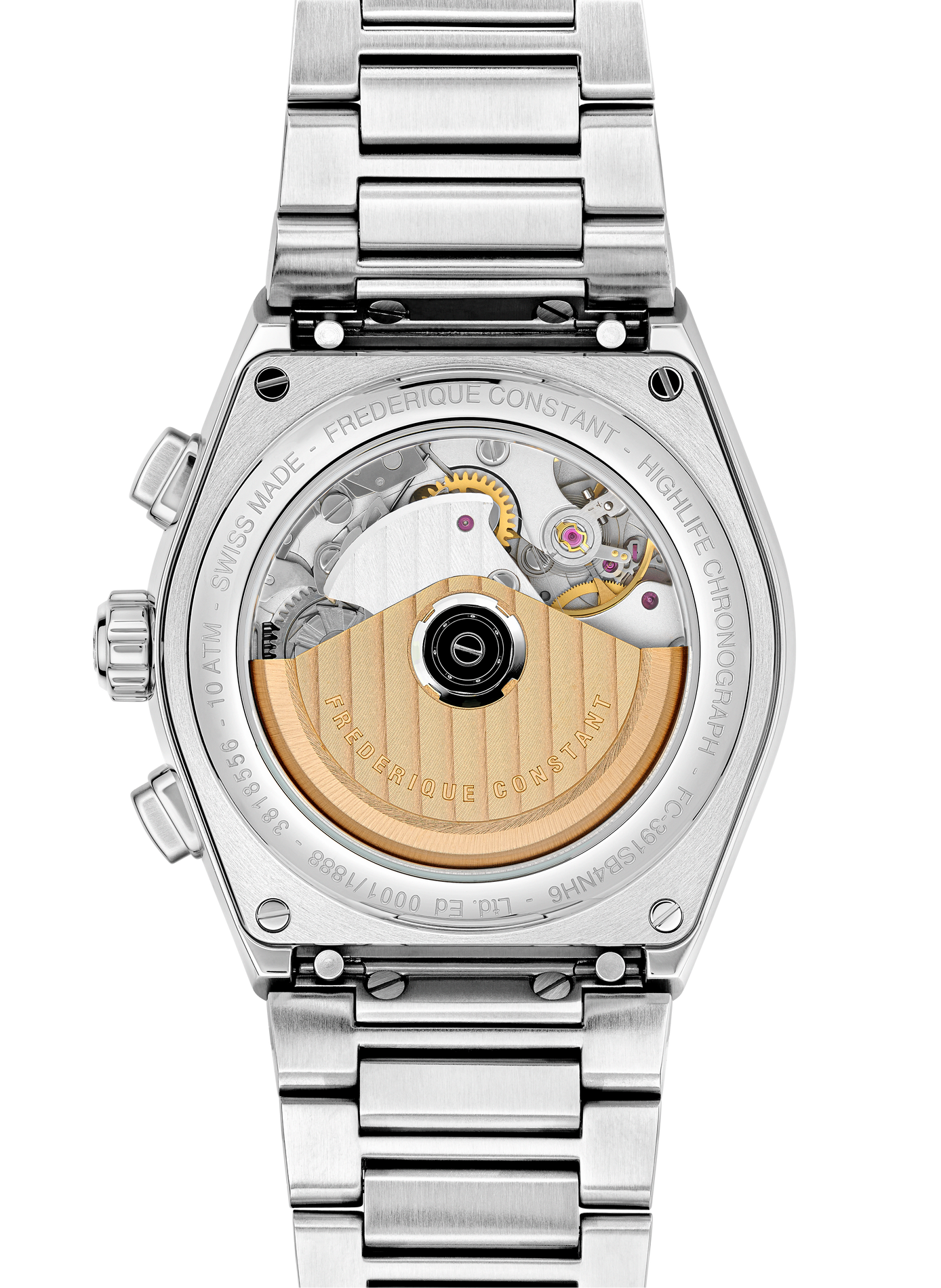 Montre Highlife Chronograph Automatic en acier inoxydable FREDERIQUE CONSTANT Blanc