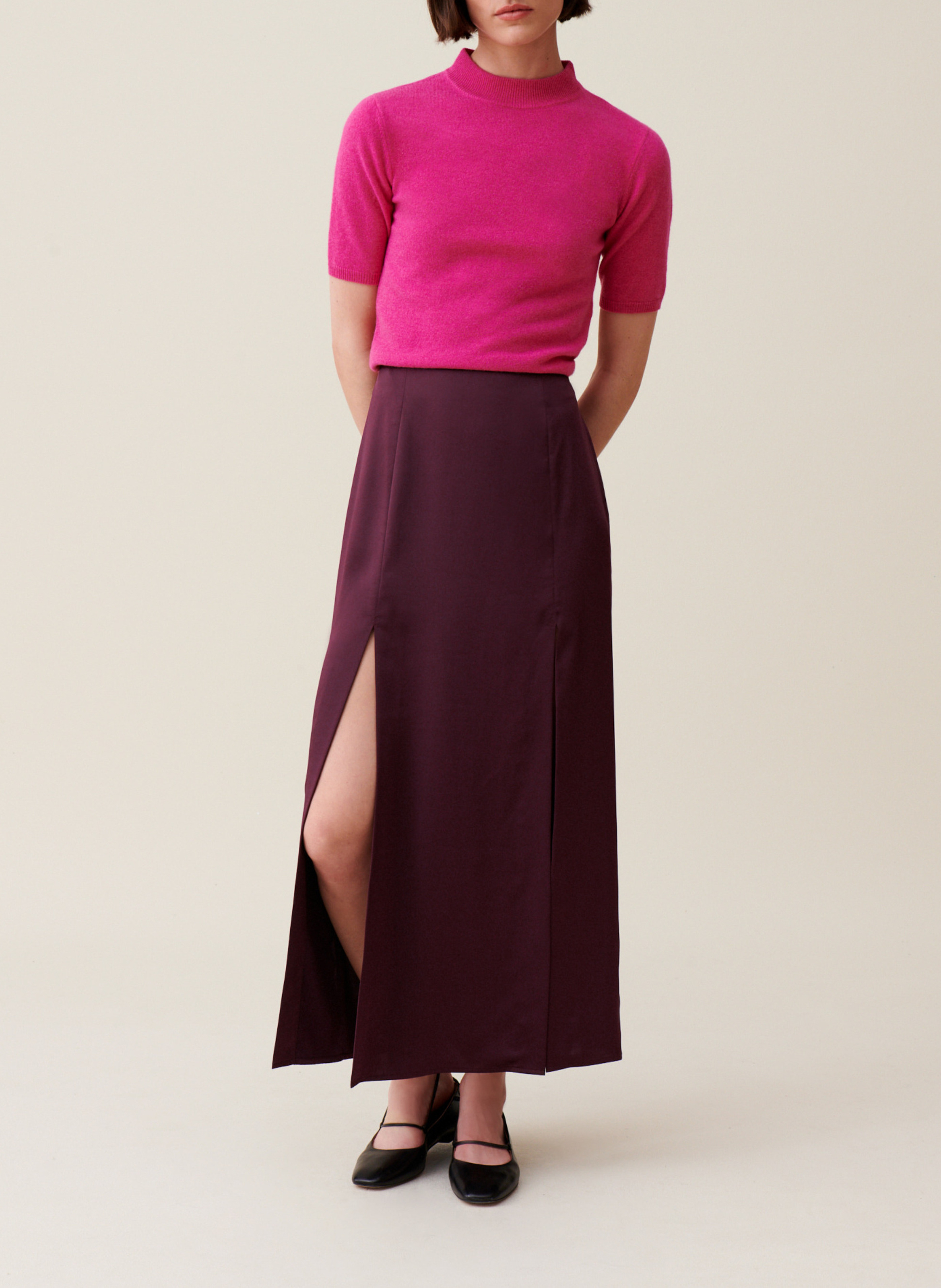 Jupe longue droite CLAUDIE PIERLOT Rouge