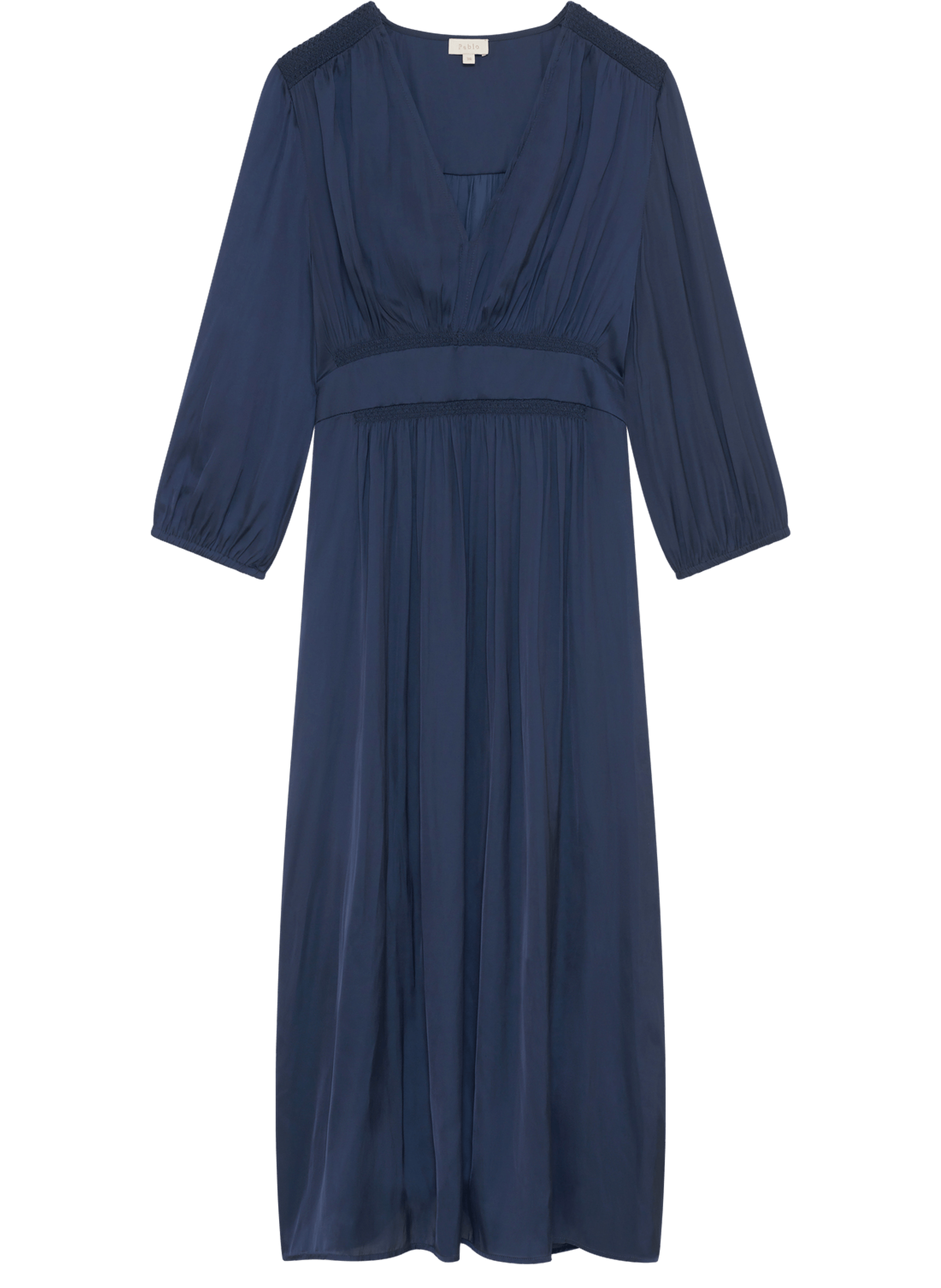 Robe en satin au décolleté croisé - aliaa PABLO Bleu