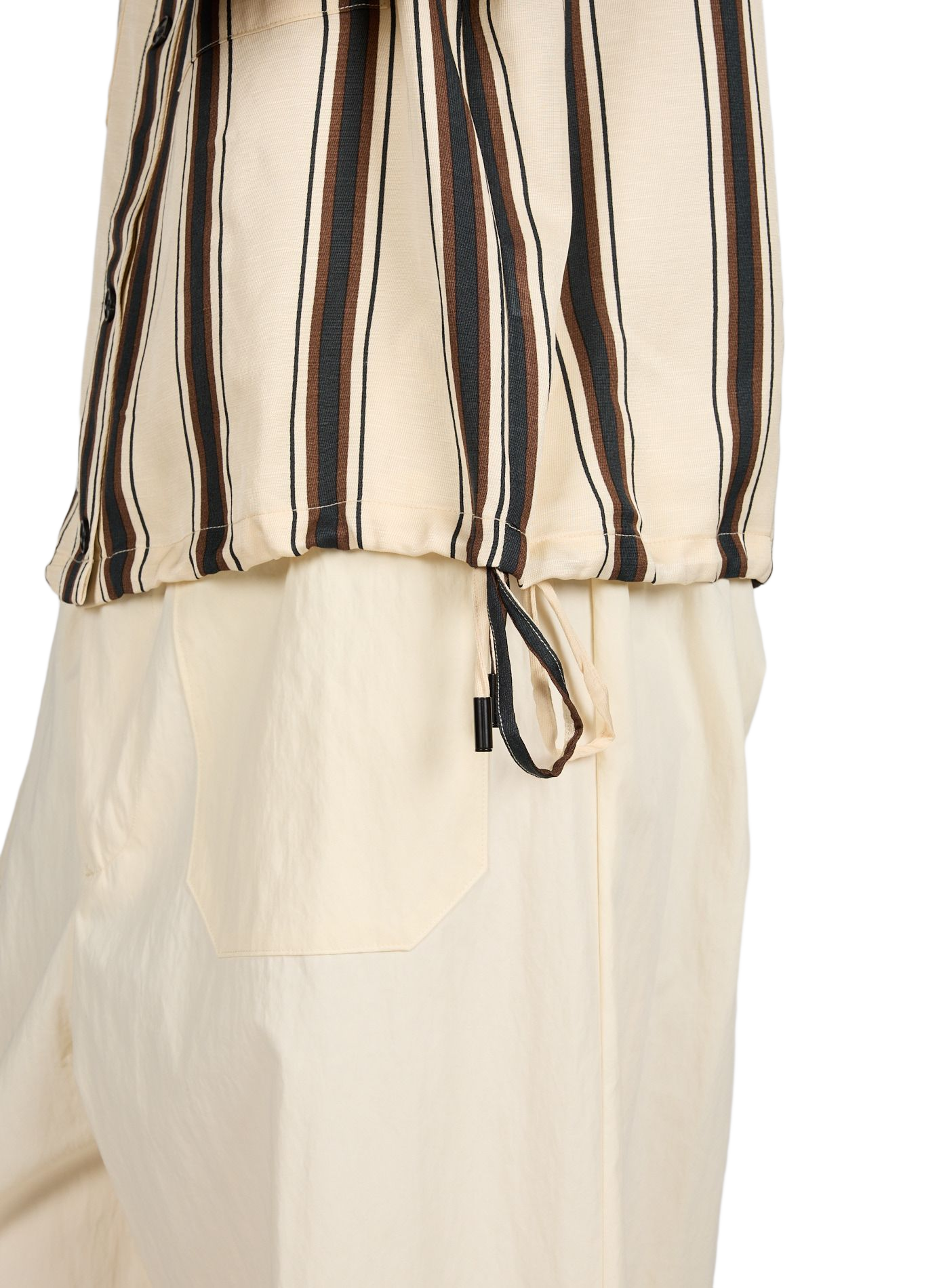 Chemise à rayures en lin mélangé SUNCOO Beige