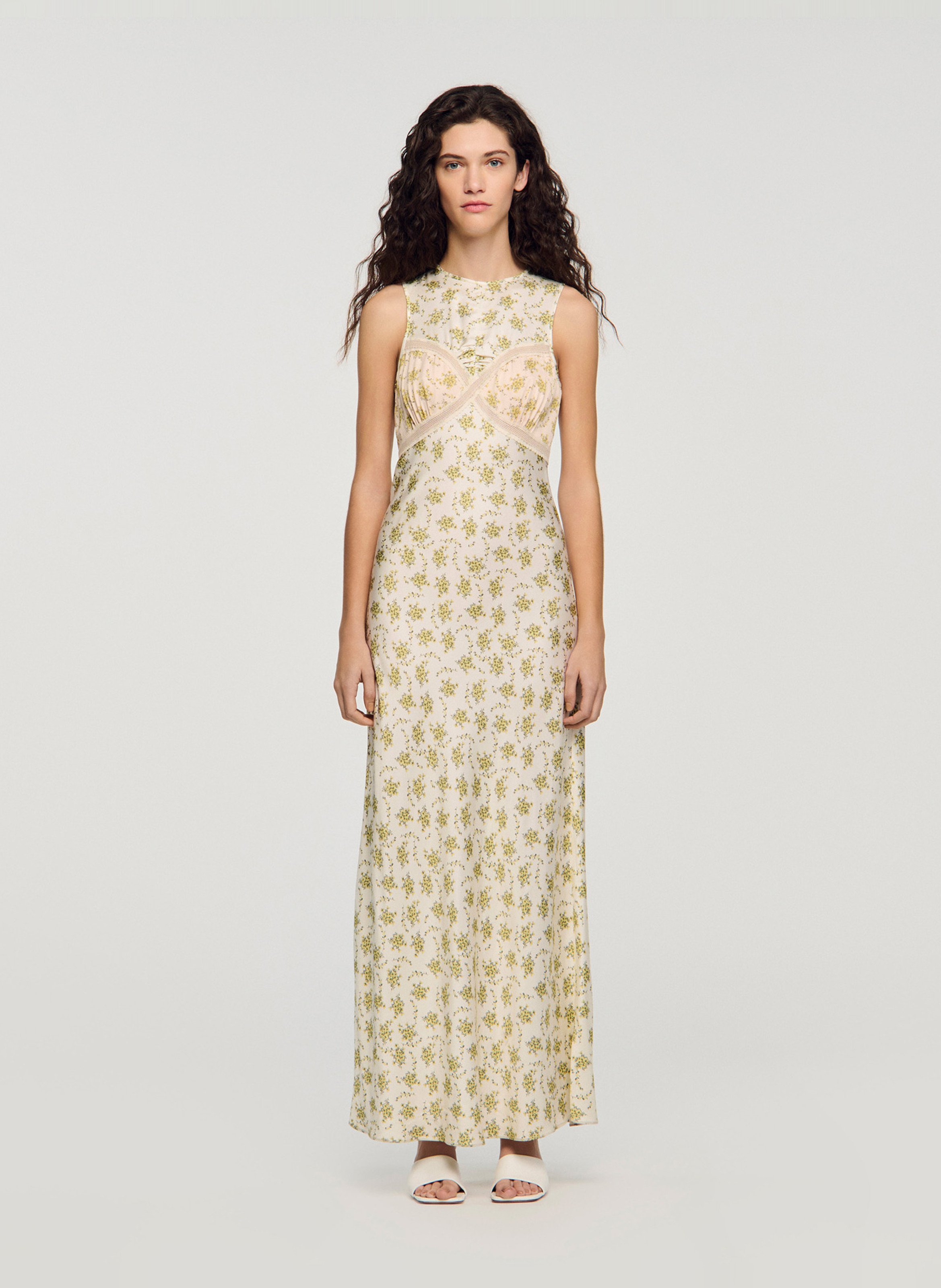 Robe longue évasée SANDRO Vert