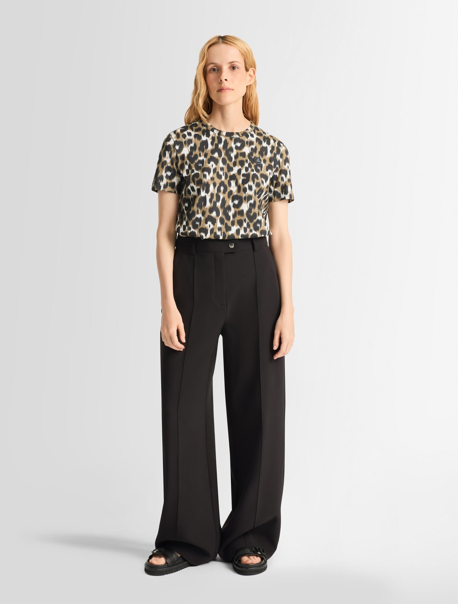 T-shirt manches courtes talixe leo col rond coupe regular FUSALP Beige