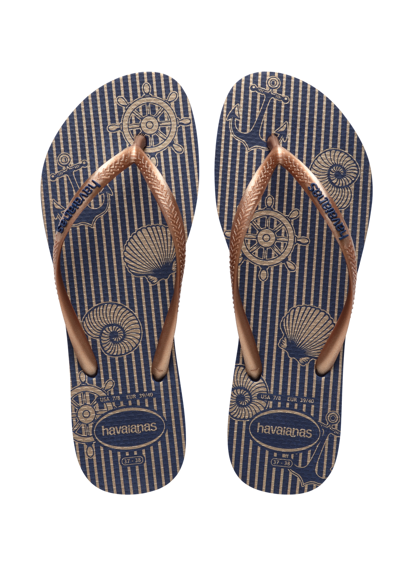 Tongs slim nautical HAVAIANAS Bleu