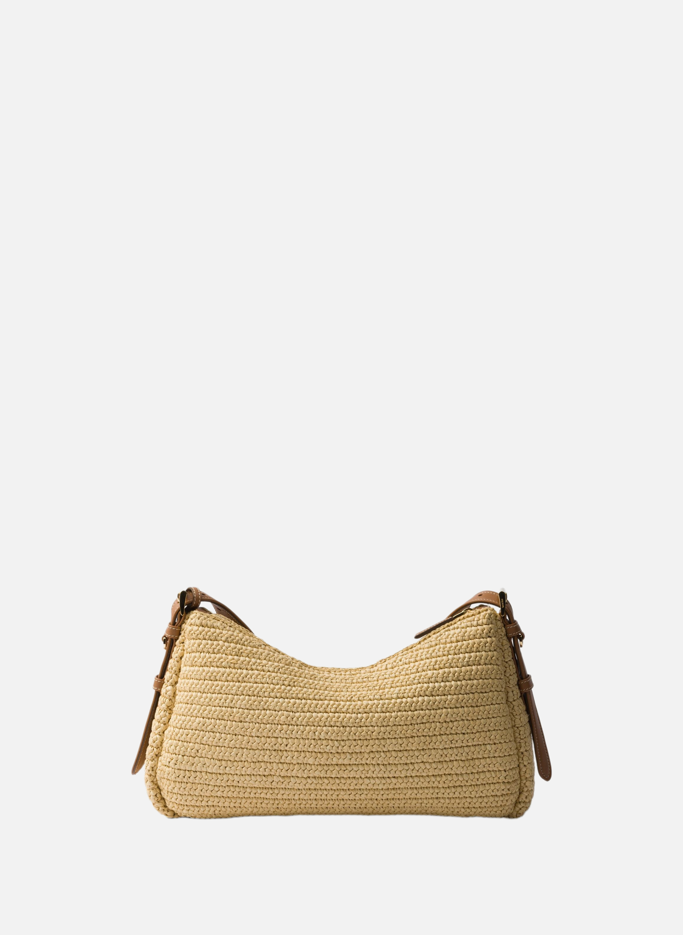 Grand sac prada aimée en crochet et cuir PRADA Beige