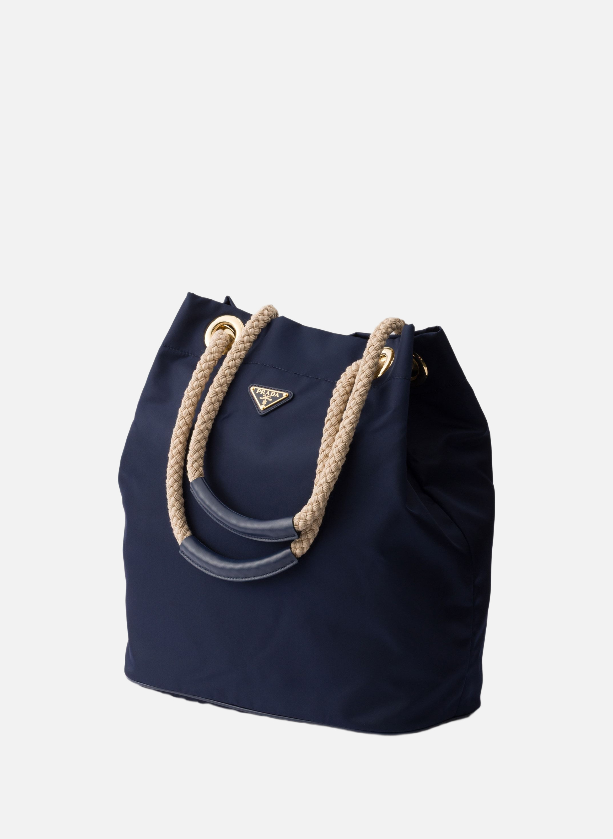 Grand sac seau prada mariner en re-nylon PRADA Bleu