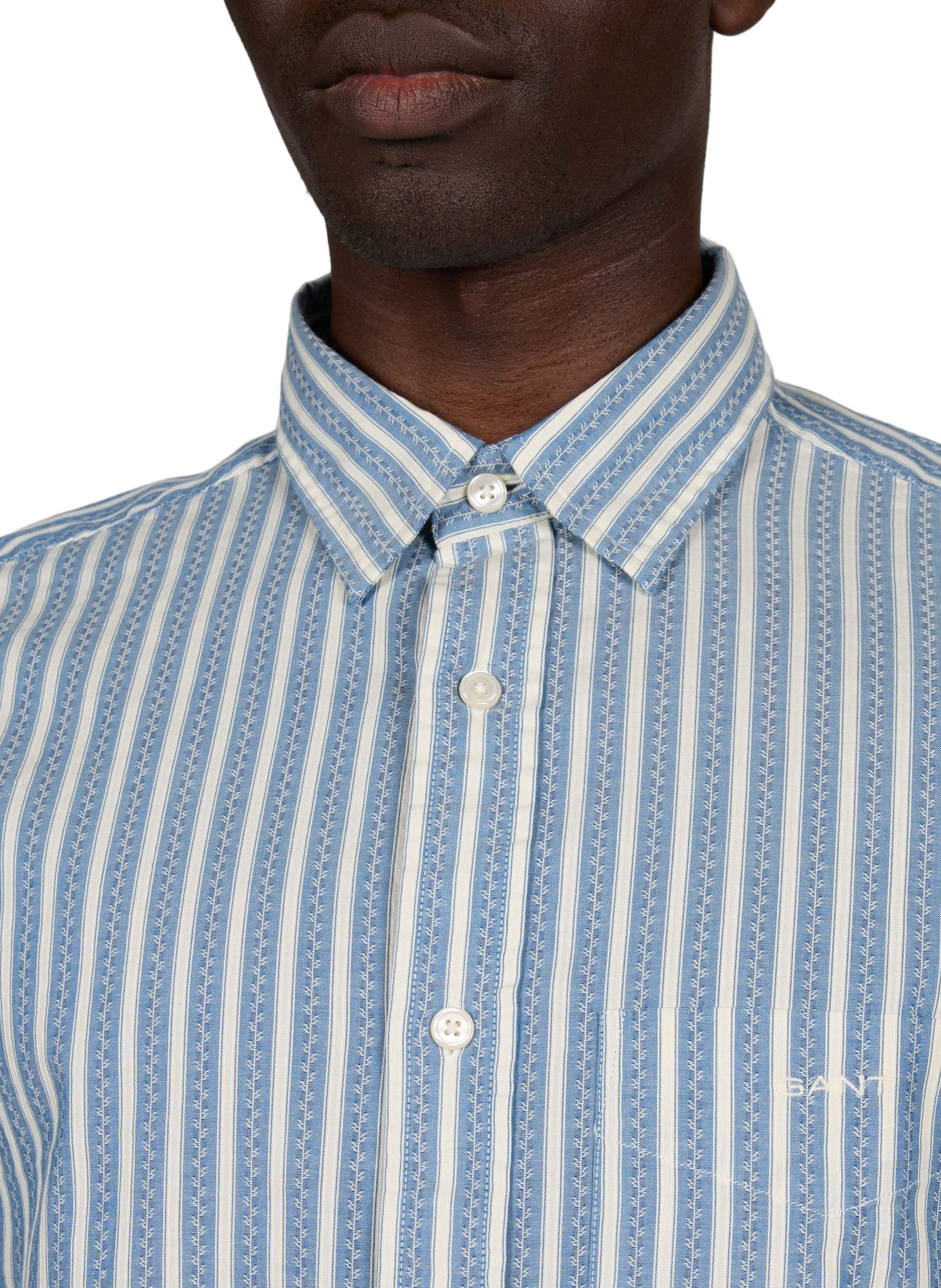 Chemise droite à motif en coton GANT Bleu