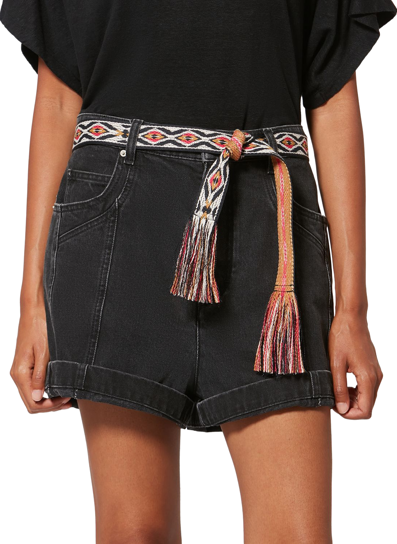 Woven graphic jacquard belt by Etki ISABEL MARANT Black