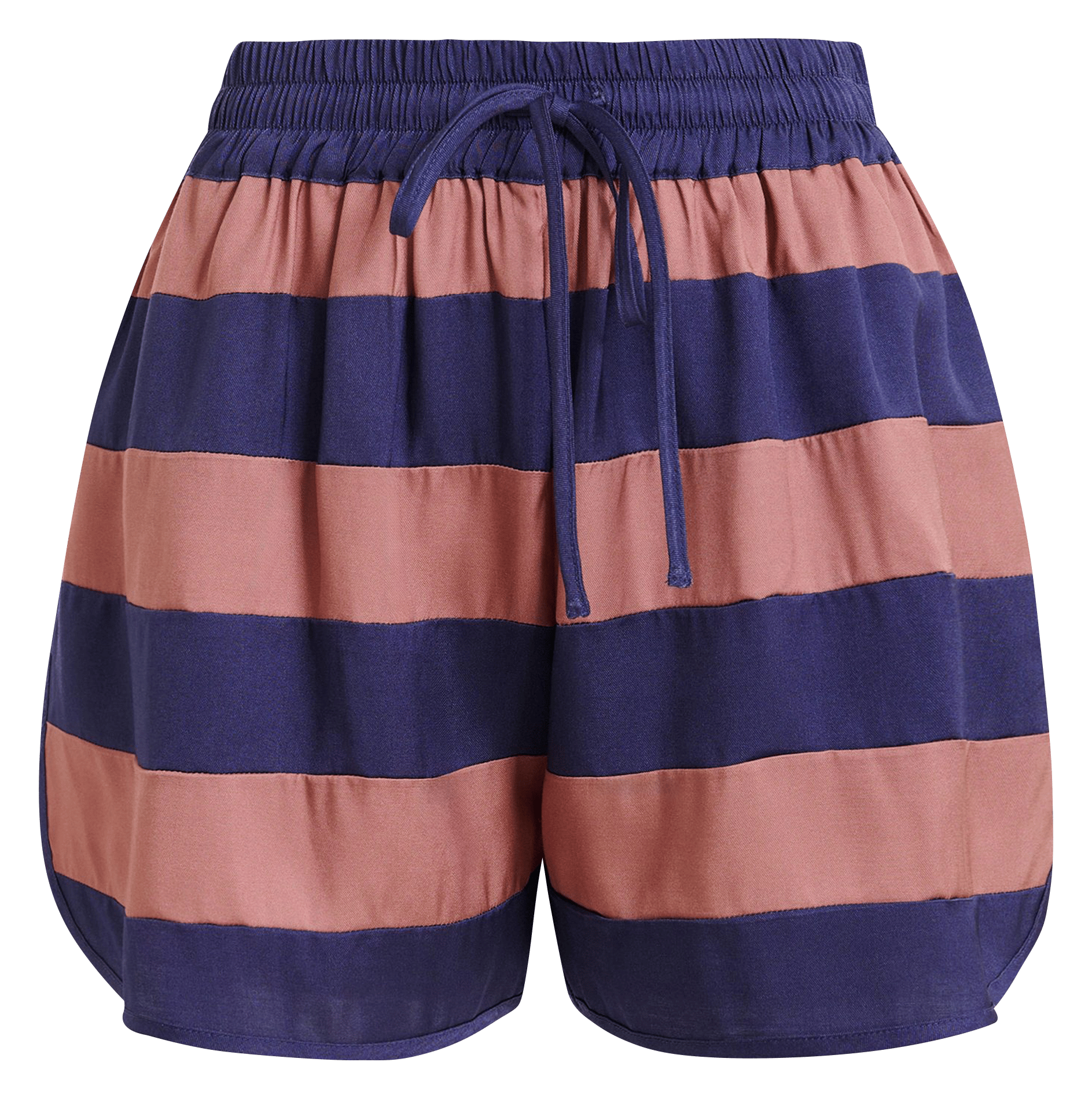 Short large élastiqué à rayures jalana Rouge