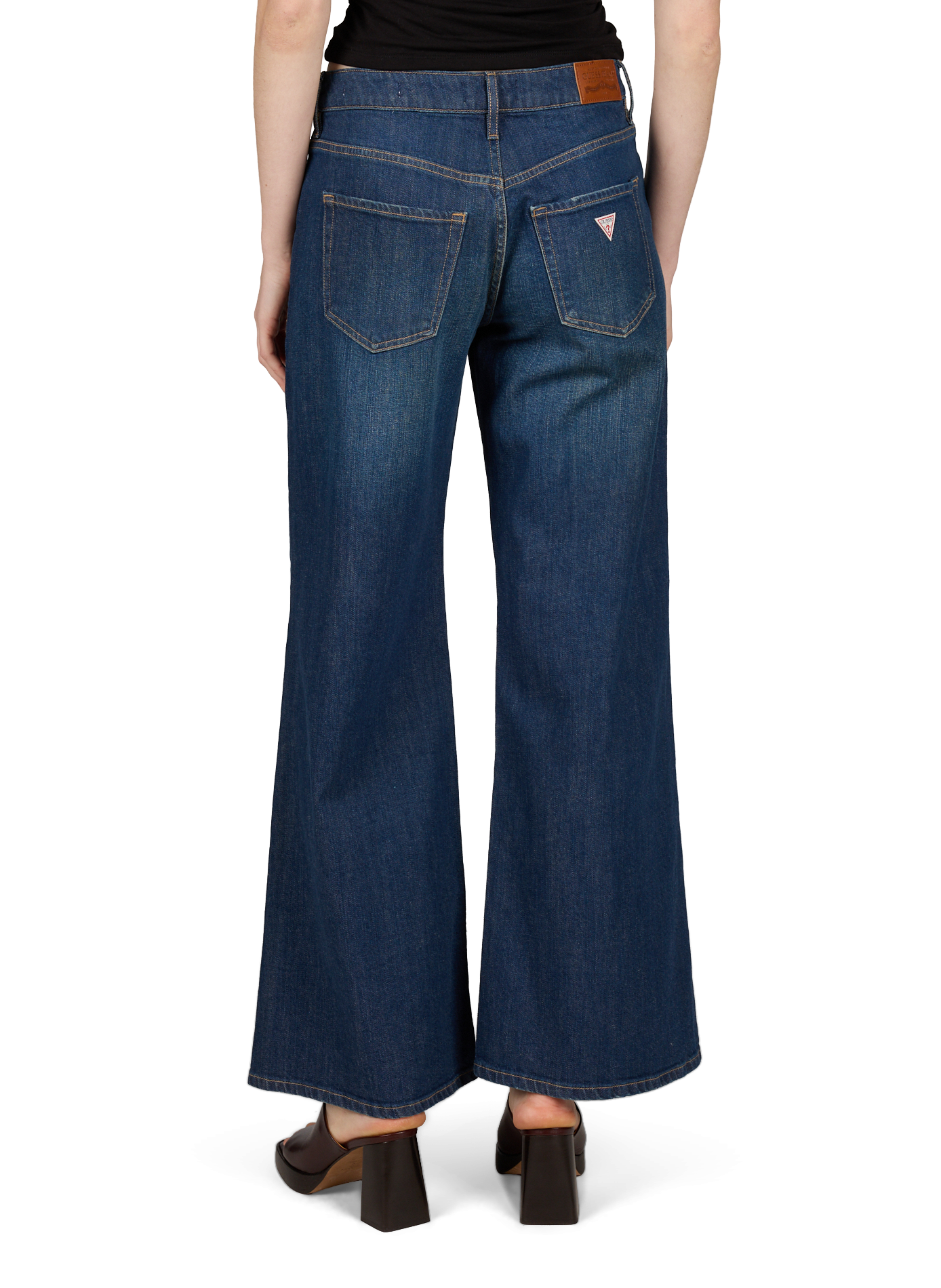 Wide cotton jeans GUESS Blue