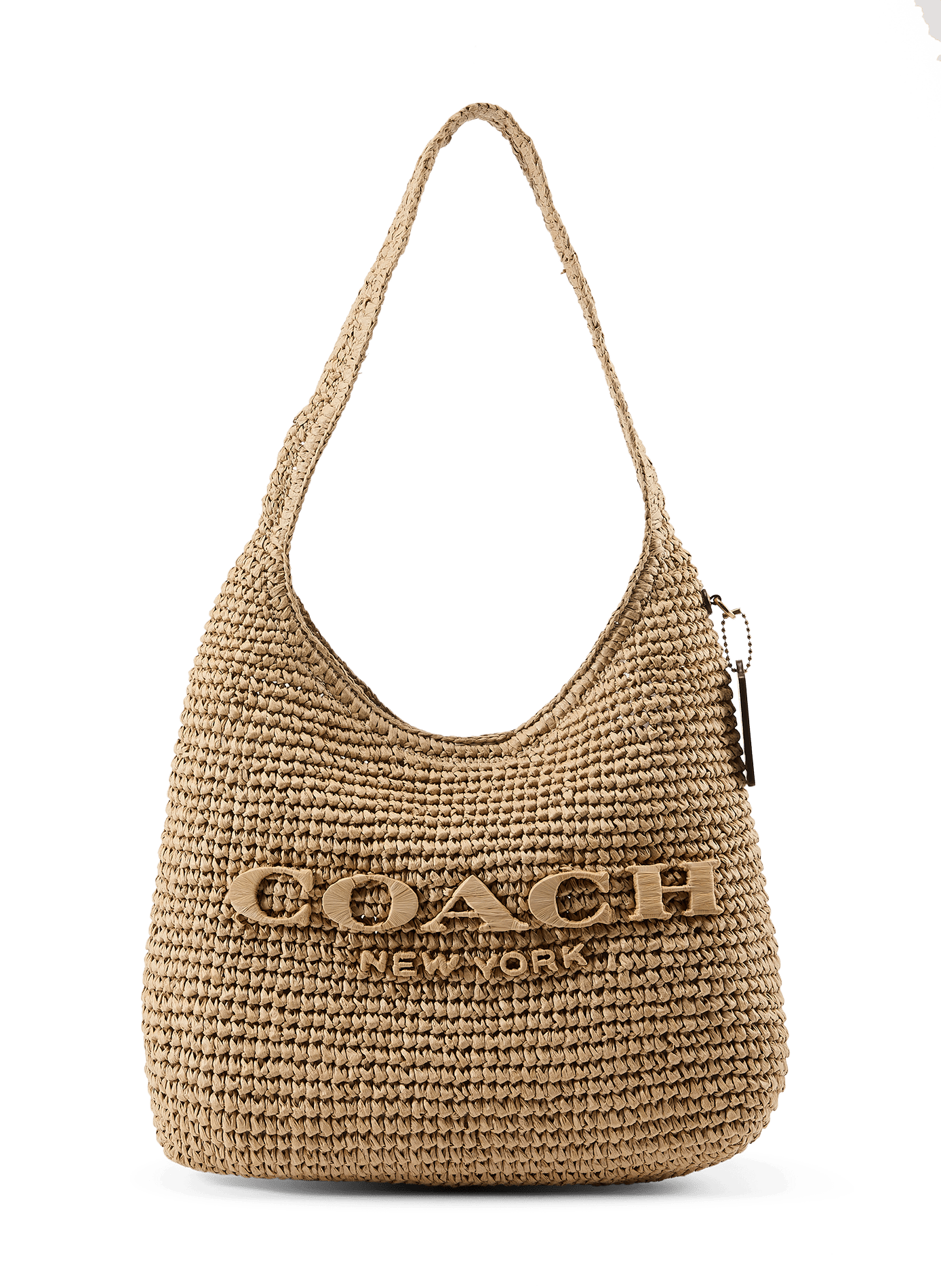 Sac épaule en paille COACH Beige