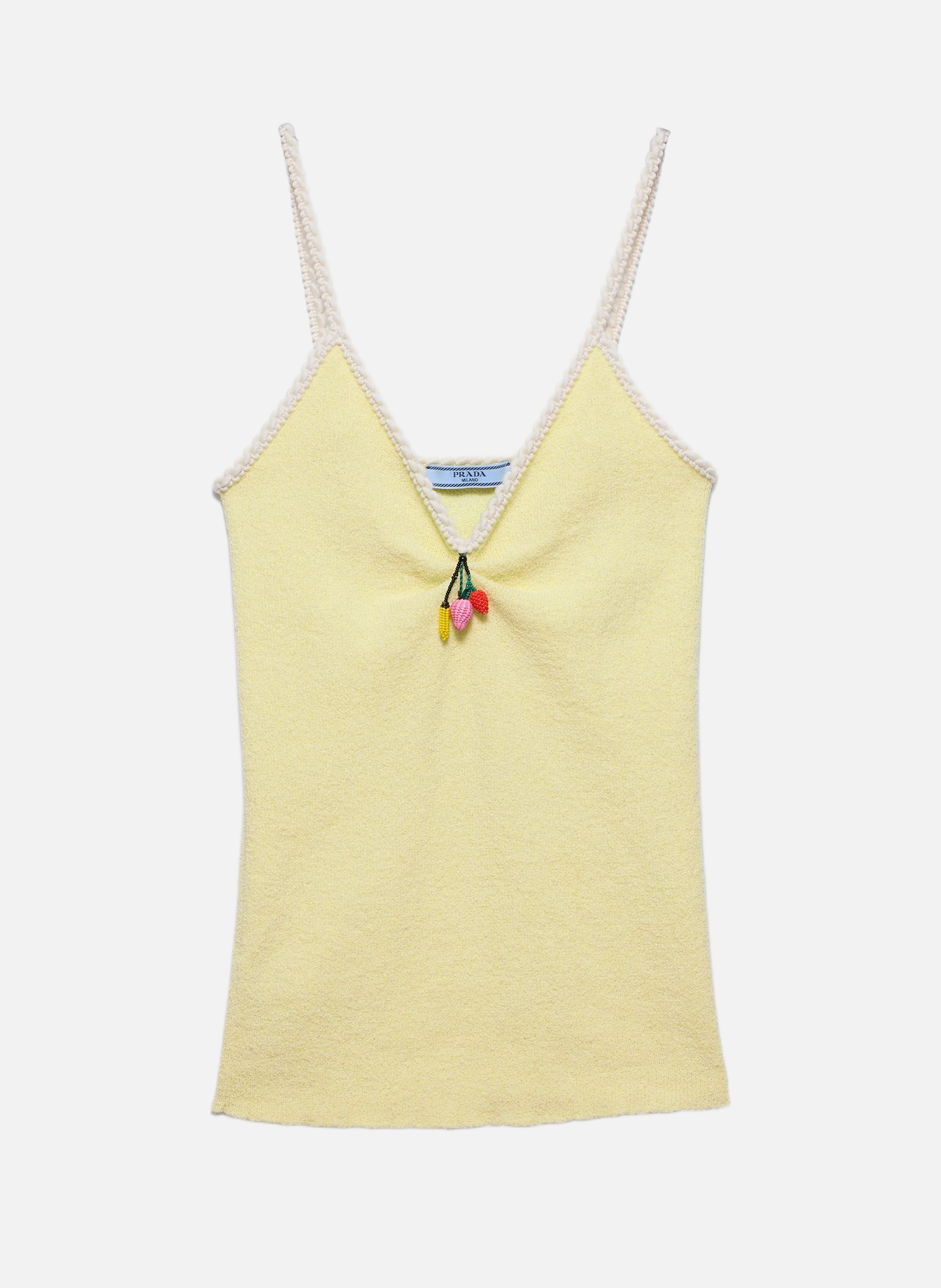 Top en bouclé de coton PRADA Jaune