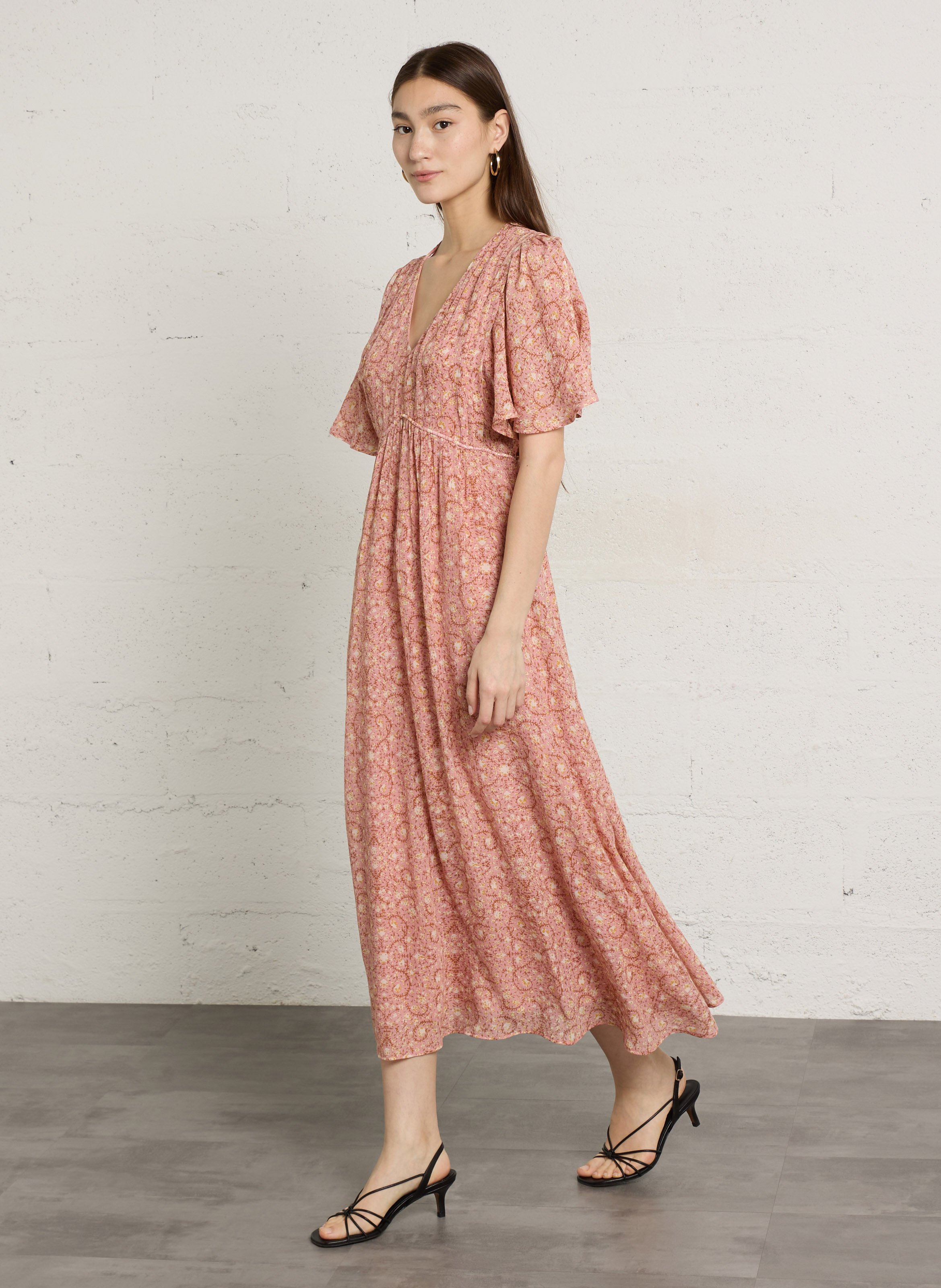 Robe longue col v blooma MAISON 123 Rose