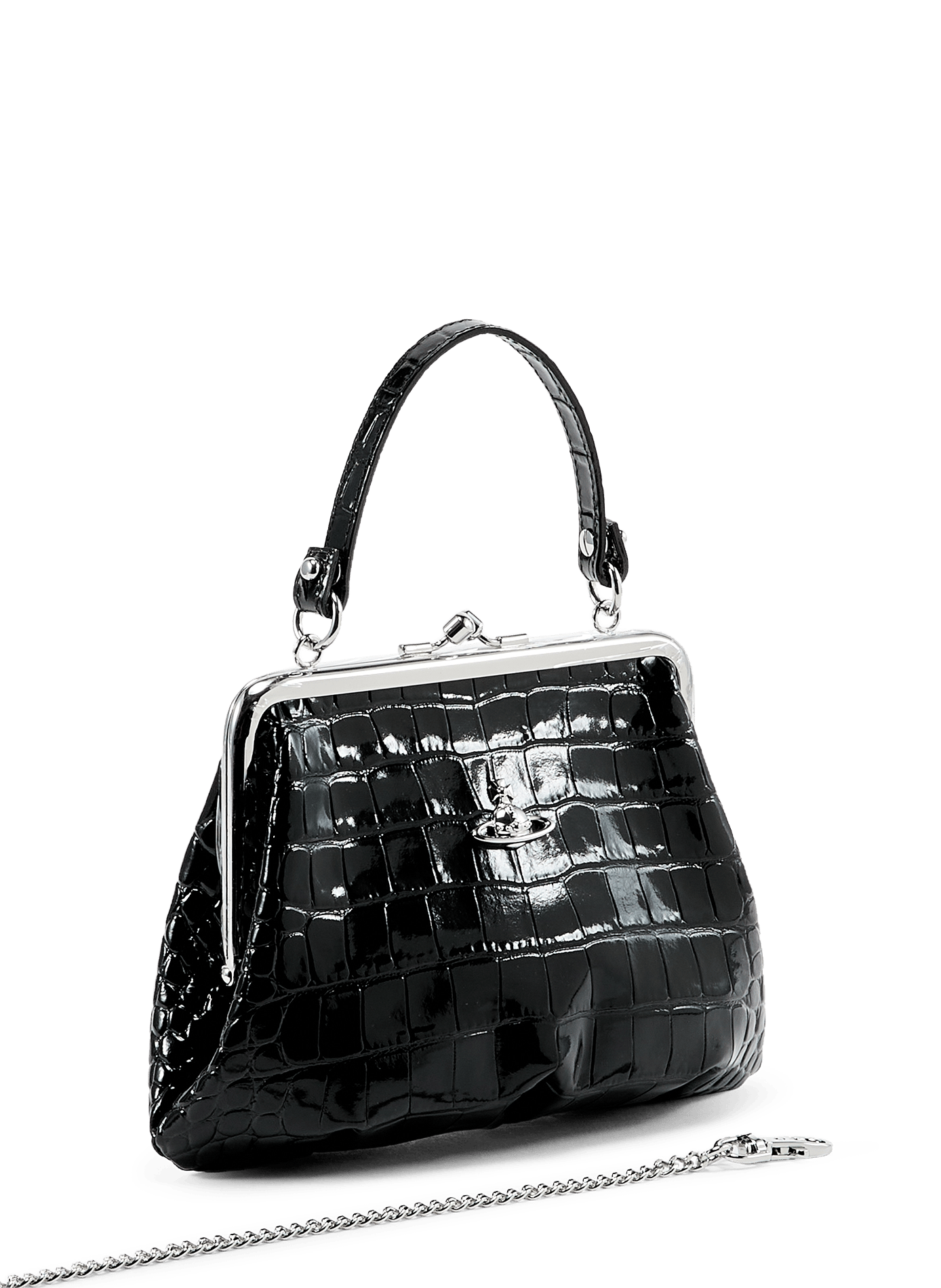 Embossed leather handbag VIVIENNE WESTWOOD Black