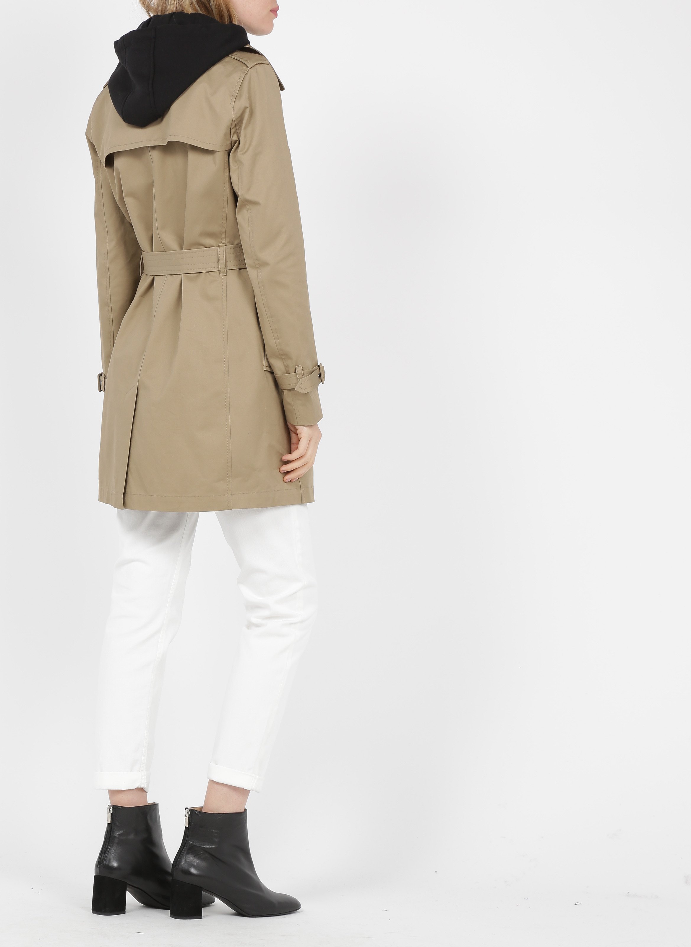 Trench à capuche amovible en coton | Beige IKKS Femme