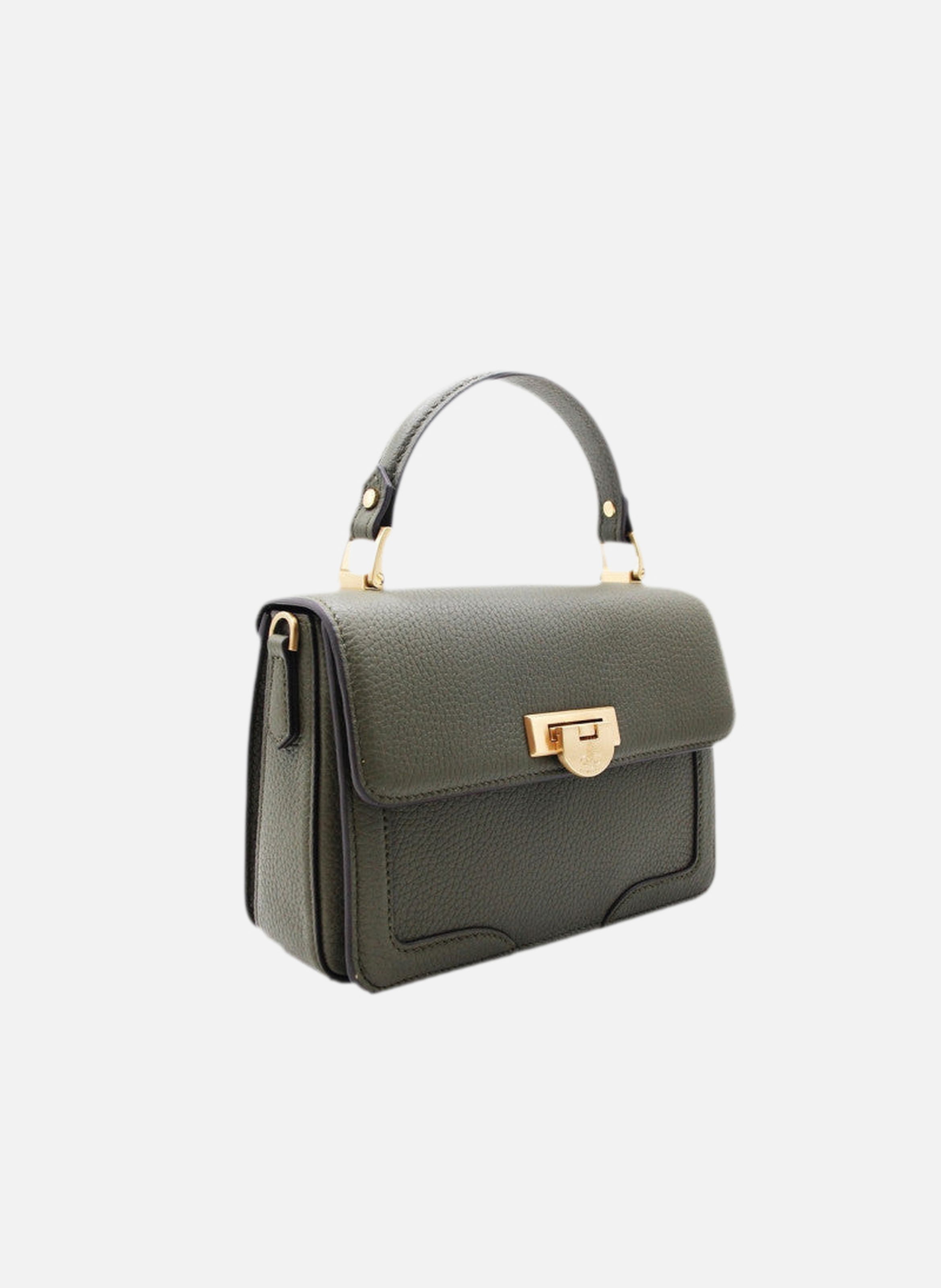 Auteuil | sac à main en cuir de vachette POURCHET Kaki
