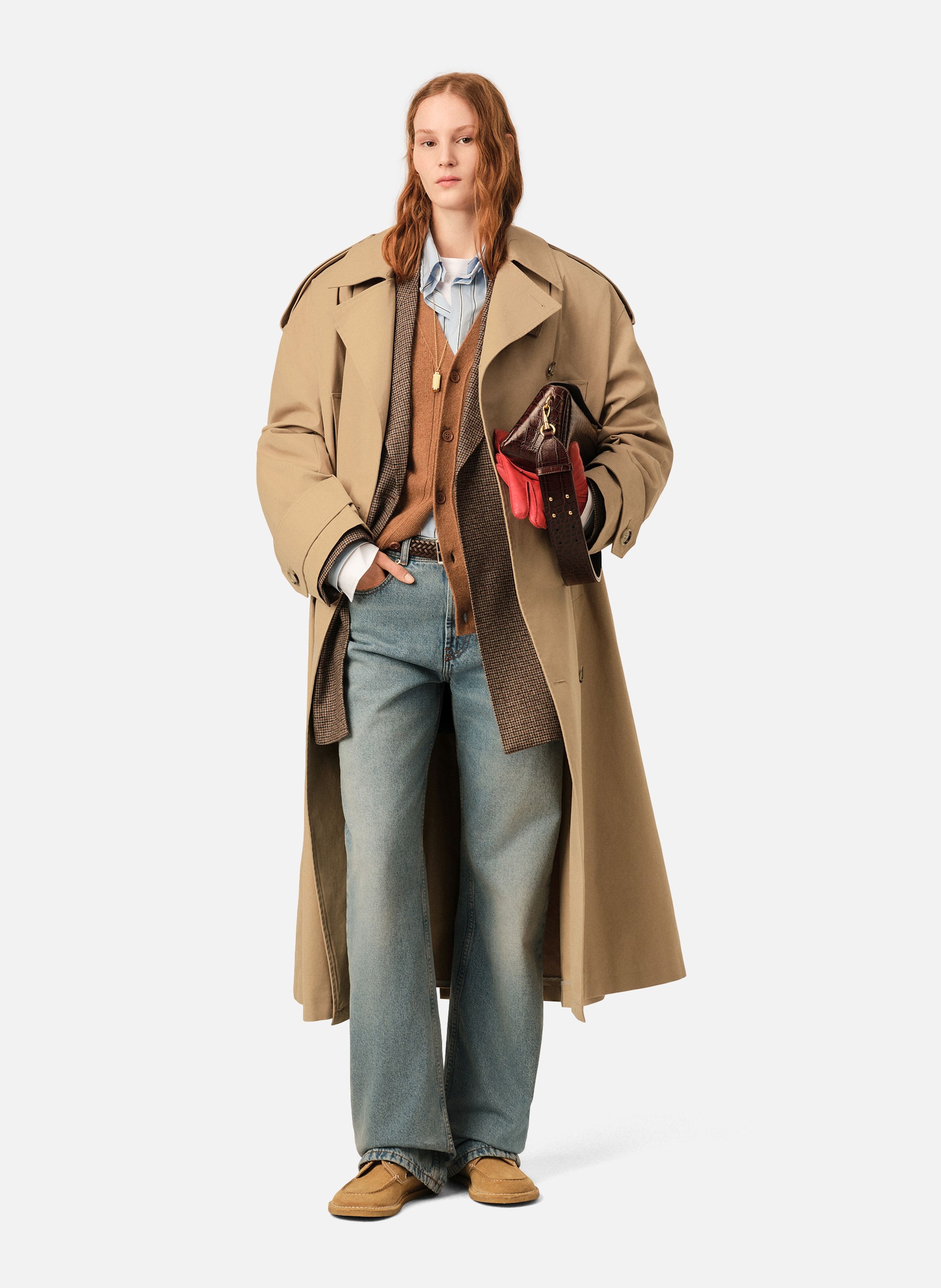 Trench coat unisexe en coton AMI PARIS Beige