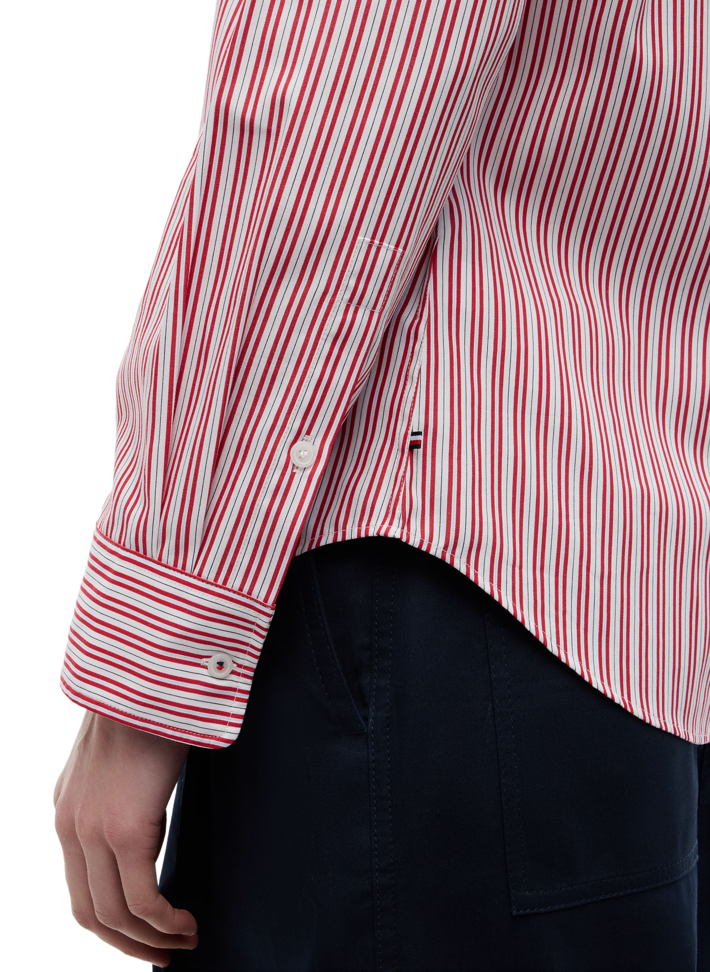 Striped shirt with embroidered logo in cotton TOMMY HILFIGER Multicolour