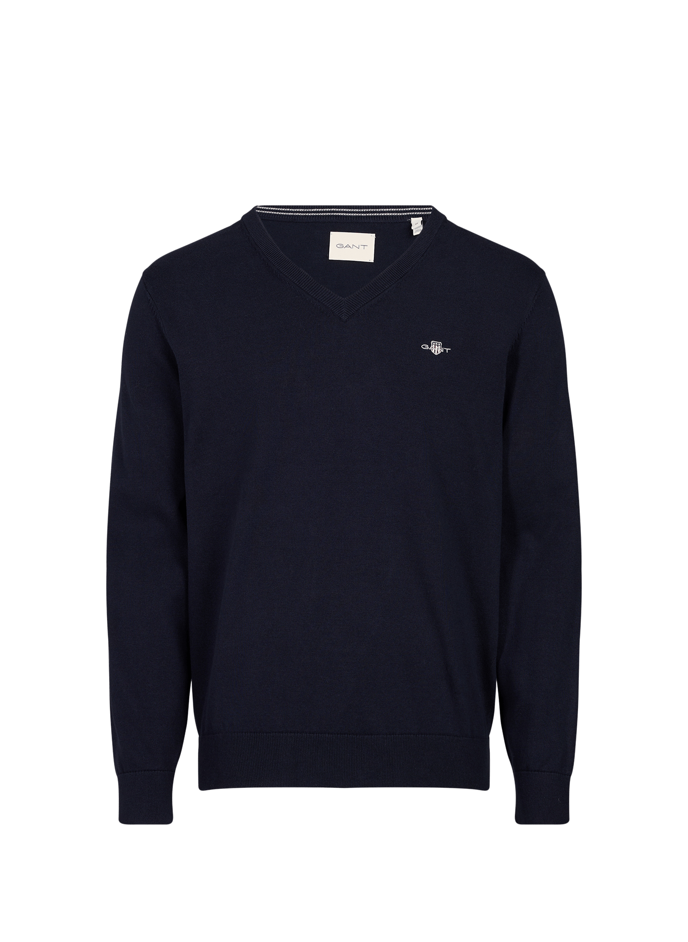 Pantaloni dritti con logo ricamato in cotone GANT Blu