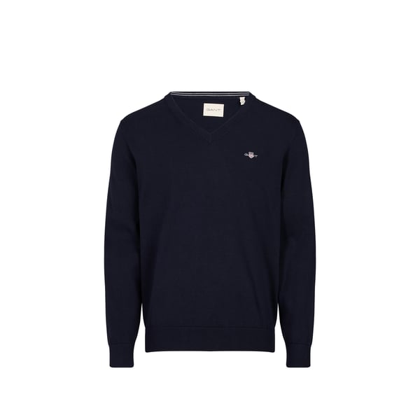 Pull droit à logo brodé en coton Pull droit à logo brodé en coton