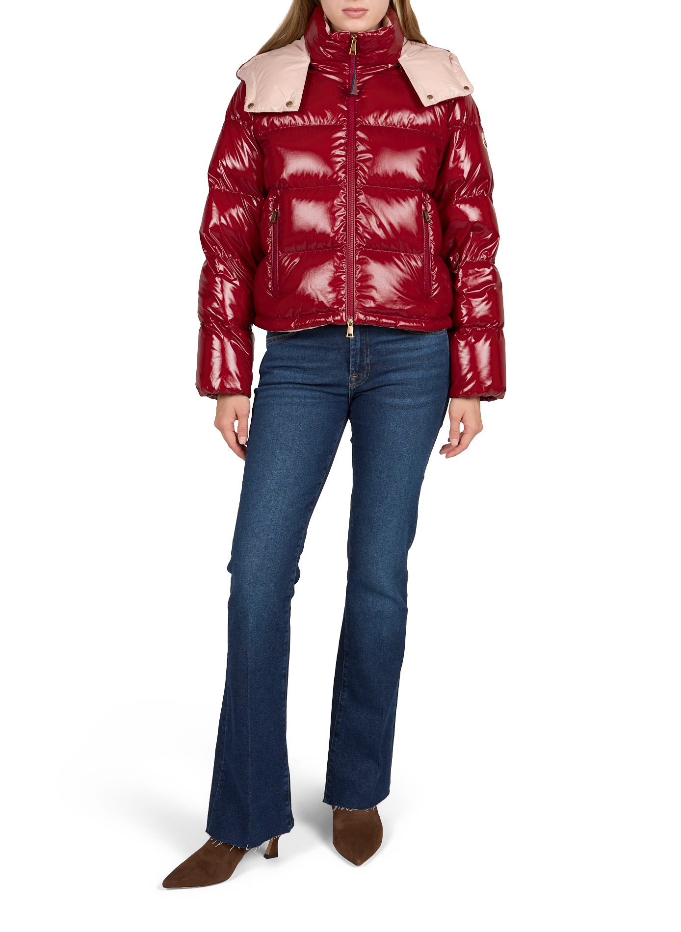 Kurze Daunenjacke mit Kapuze MONCLER Rot