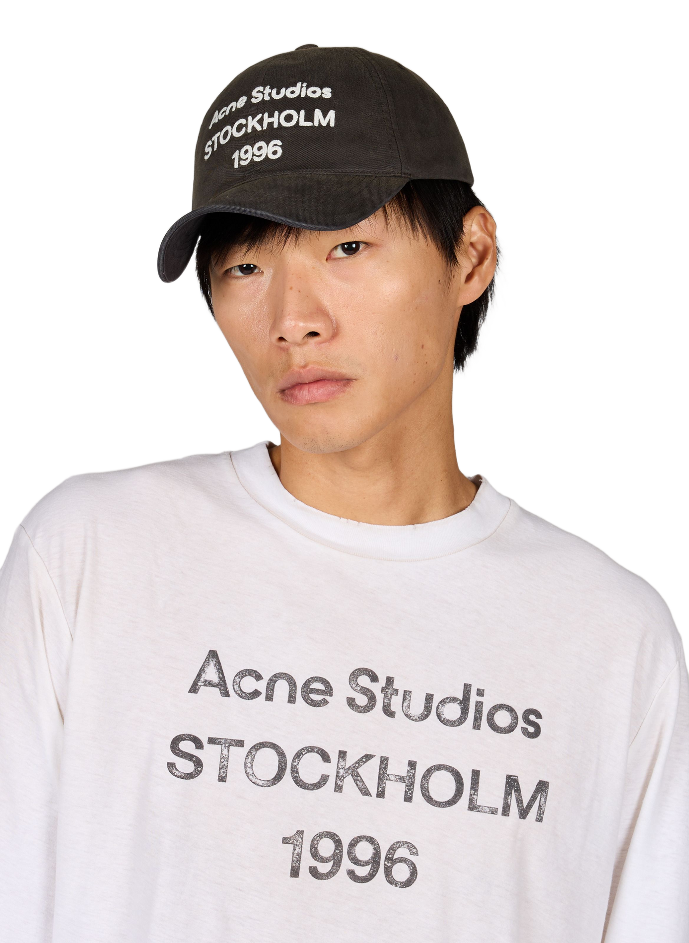 Cotton baseball cap with embroidered logo  ACNE STUDIOS Black