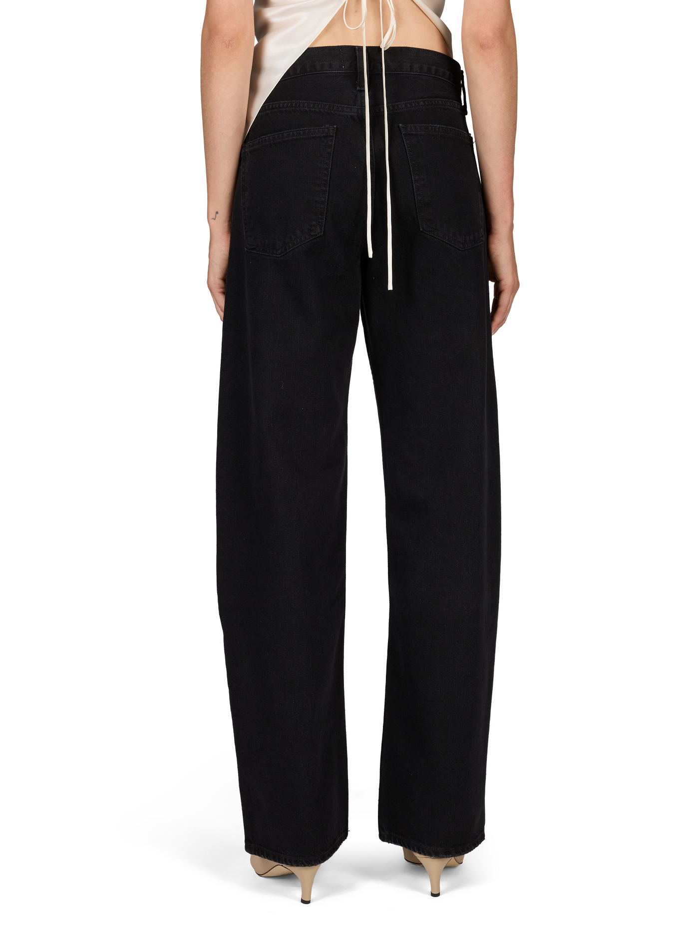 Pantaloni larghi Criss Cross in cotone. AGOLDE Nero