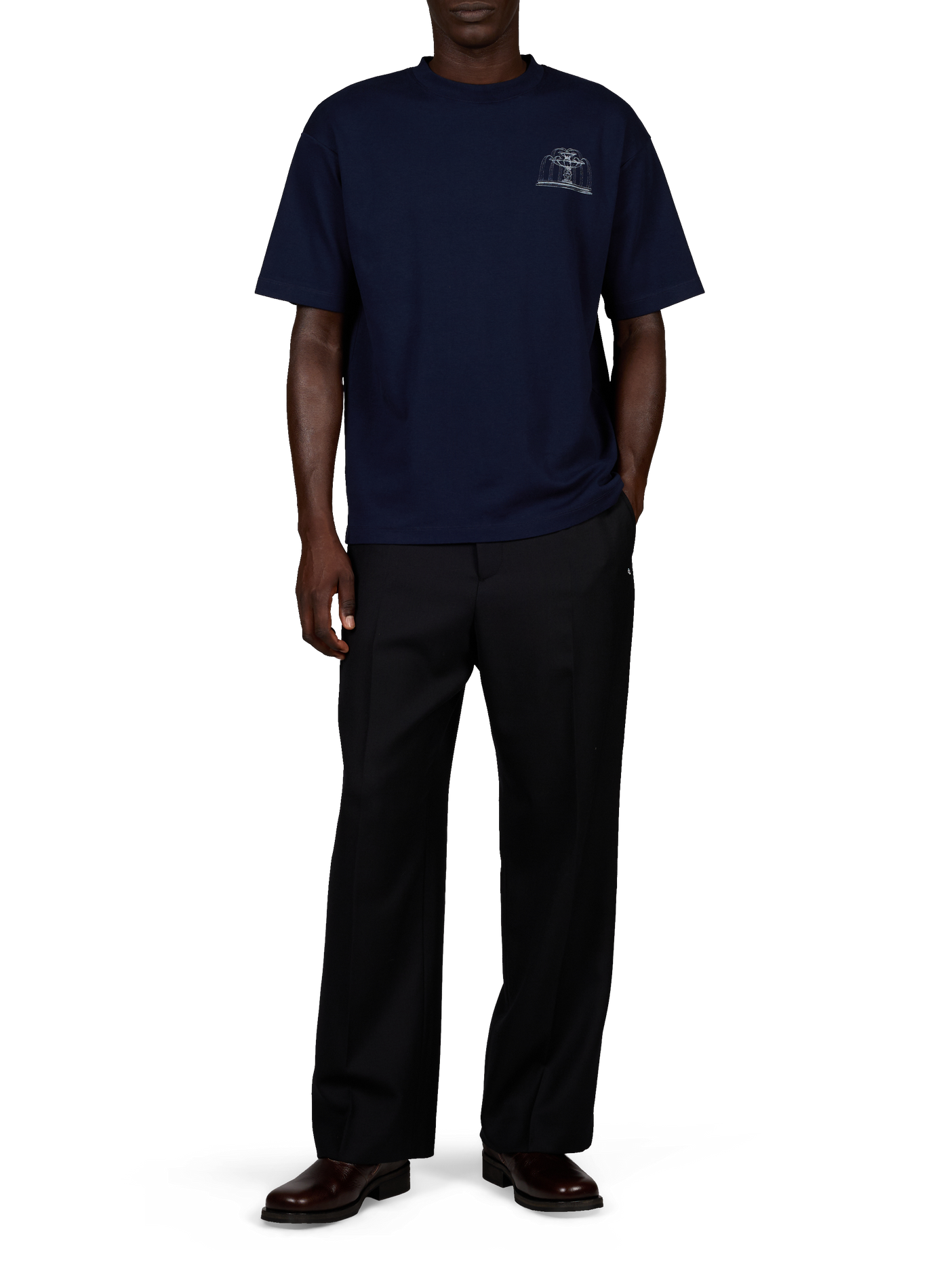 Tee-shirt oversize en coton DROLE DE MONSIEUR Bleu