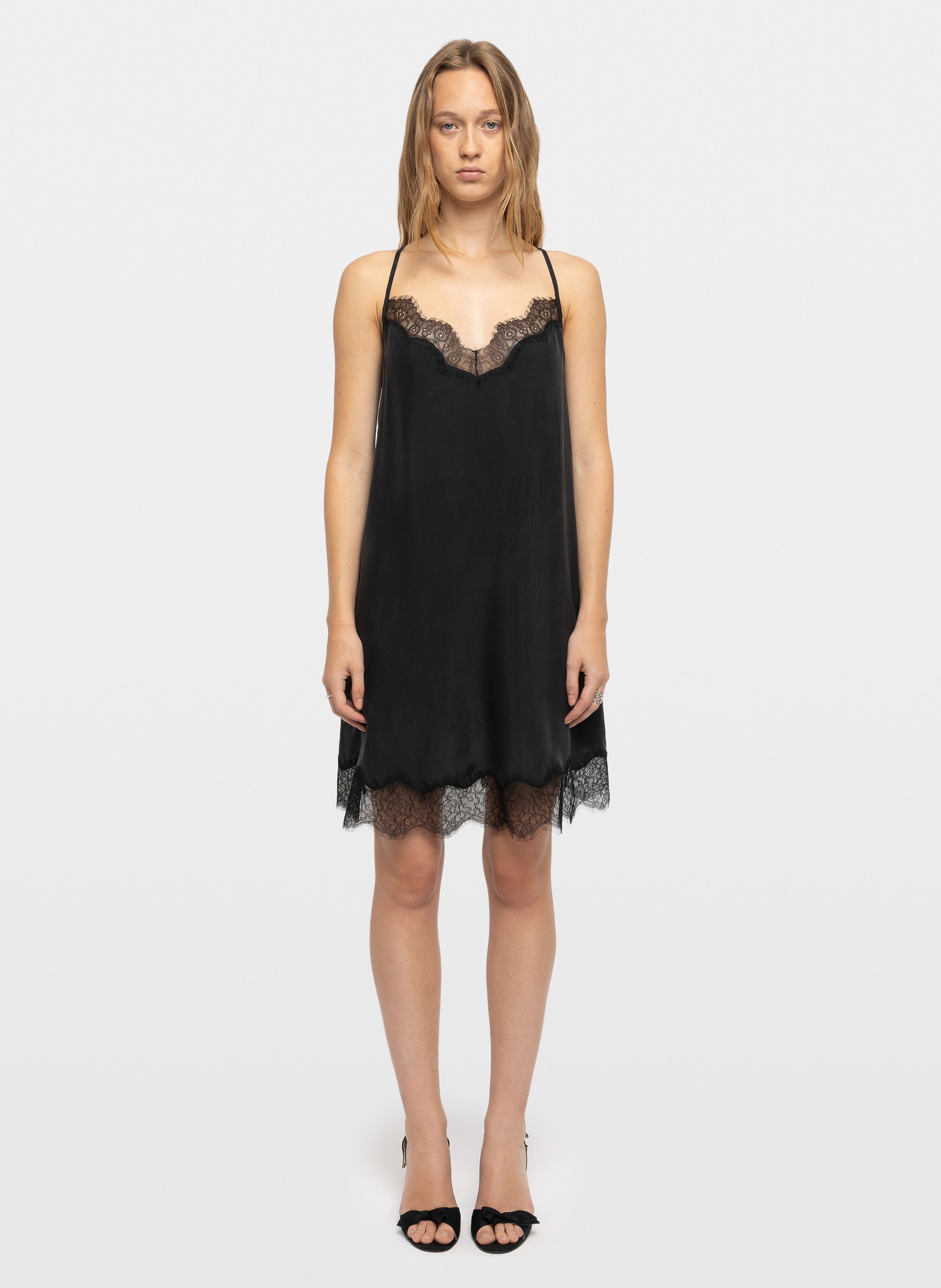 Robe courte ample en soie respas ZADIG&VOLTAIRE Noir
