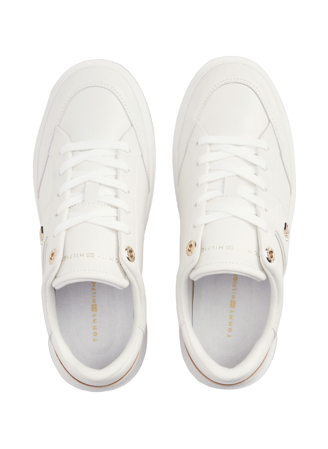 Solid Low-Top Leather Sneakers TOMMY HILFIGER White