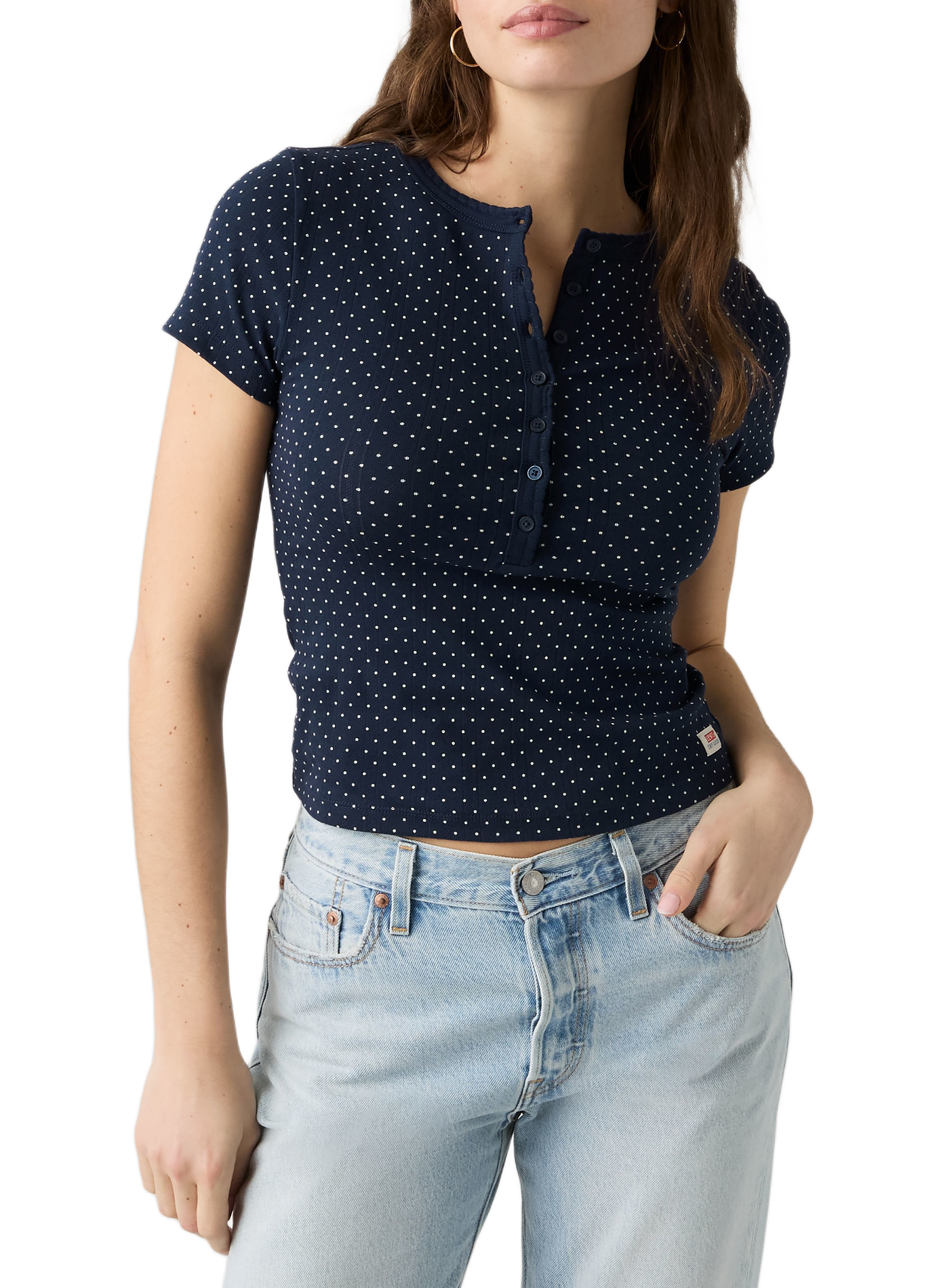 Cotton-blend round-neck T-shirt LEVI'S Blue