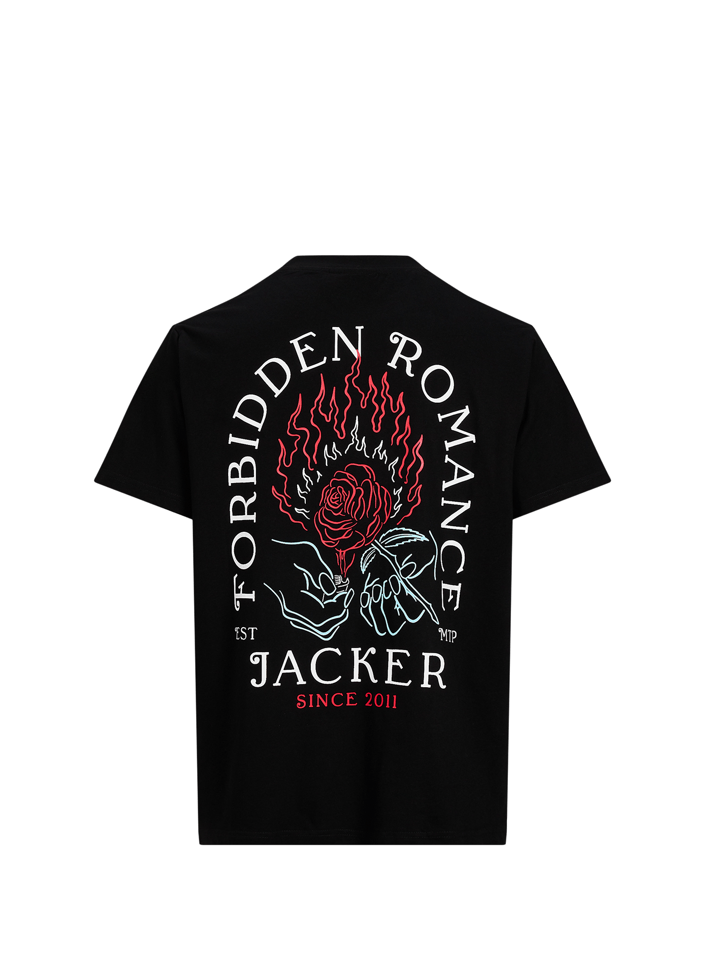 Recht T-shirt met zeefdruk in katoen JACKER. Zwart