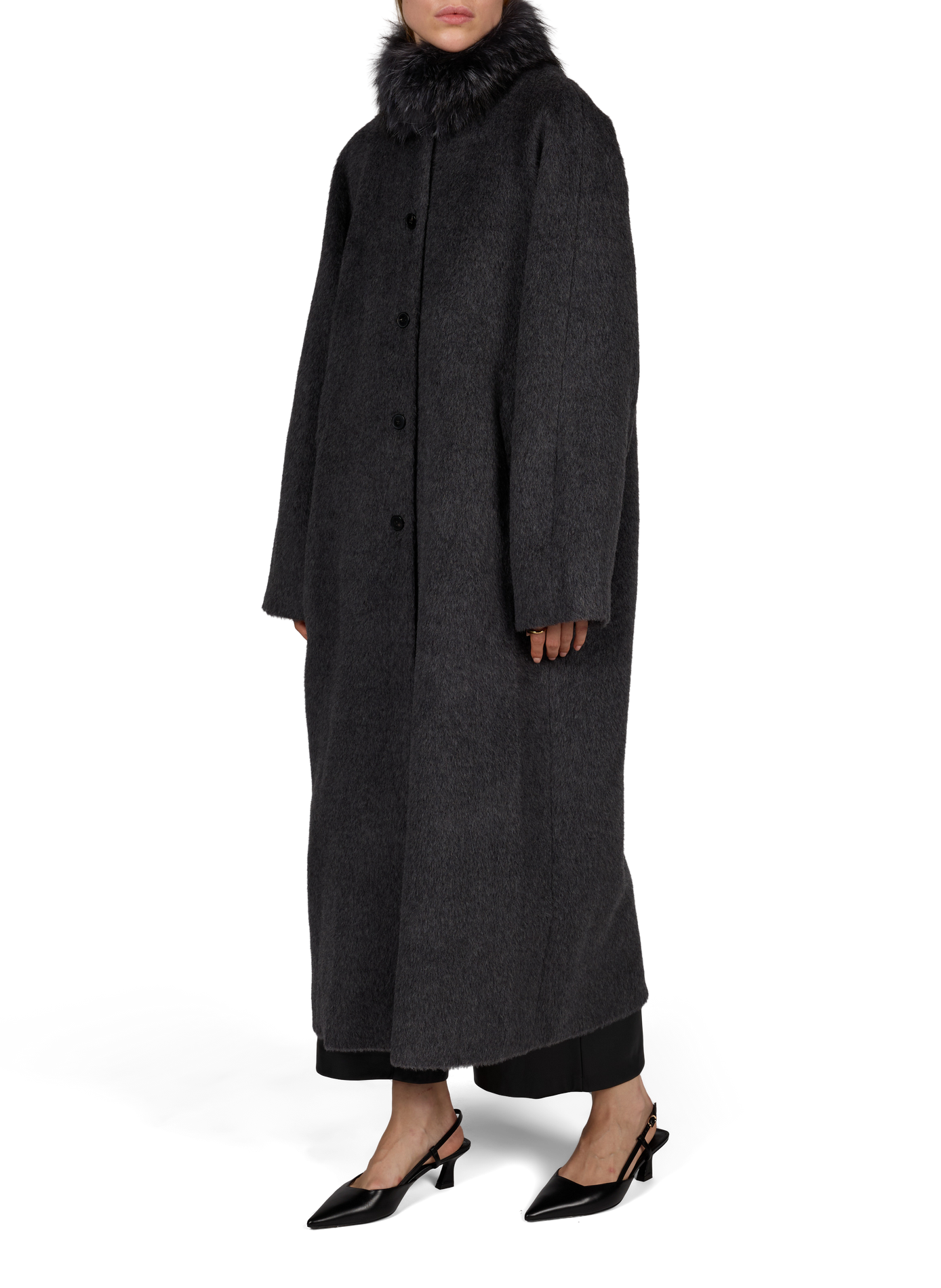 Cléo long coat in wool and alpaca VIKTORIA CHAN Grey