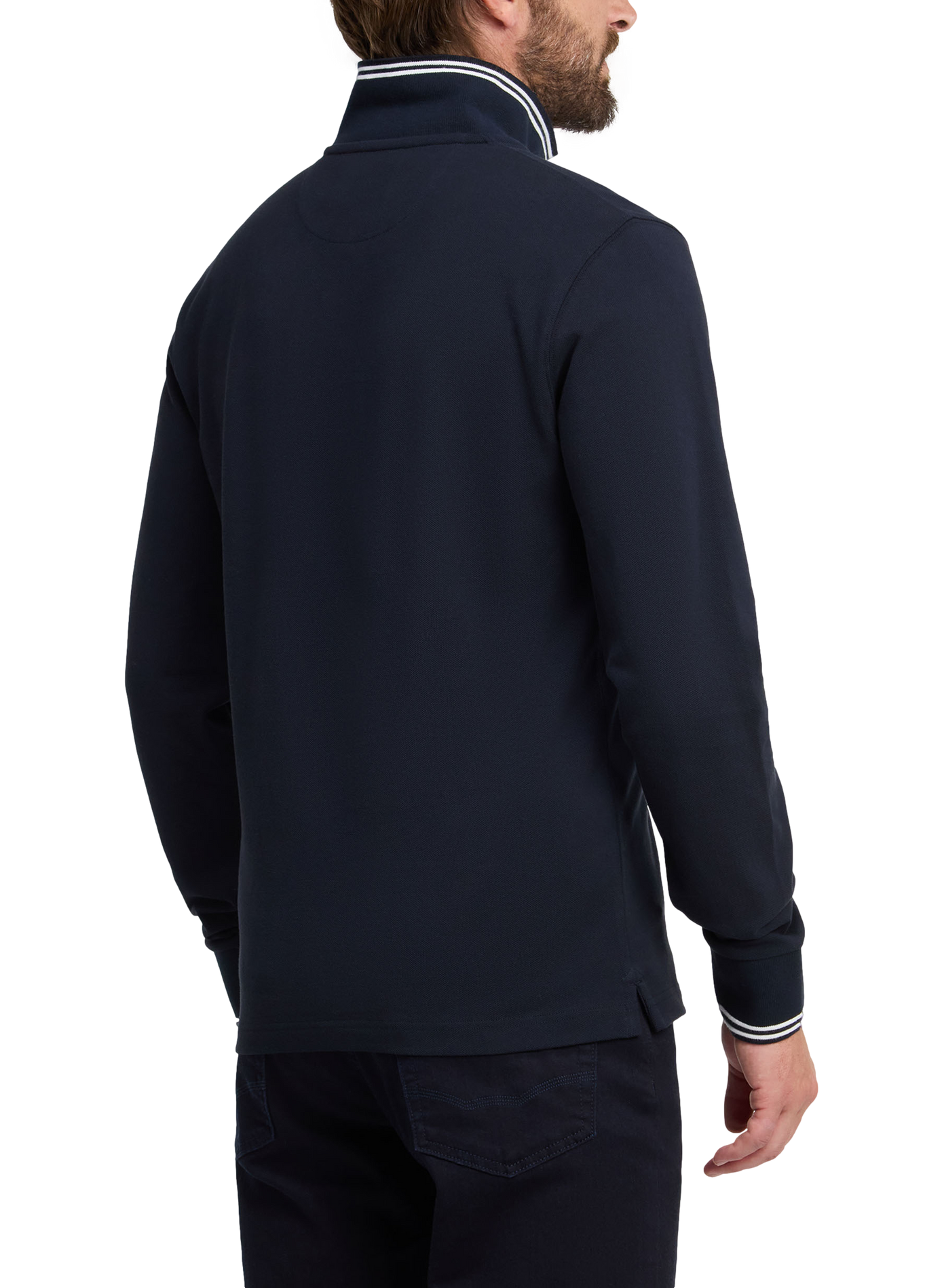 Polo manches longues en coton EDEN PARK Blue