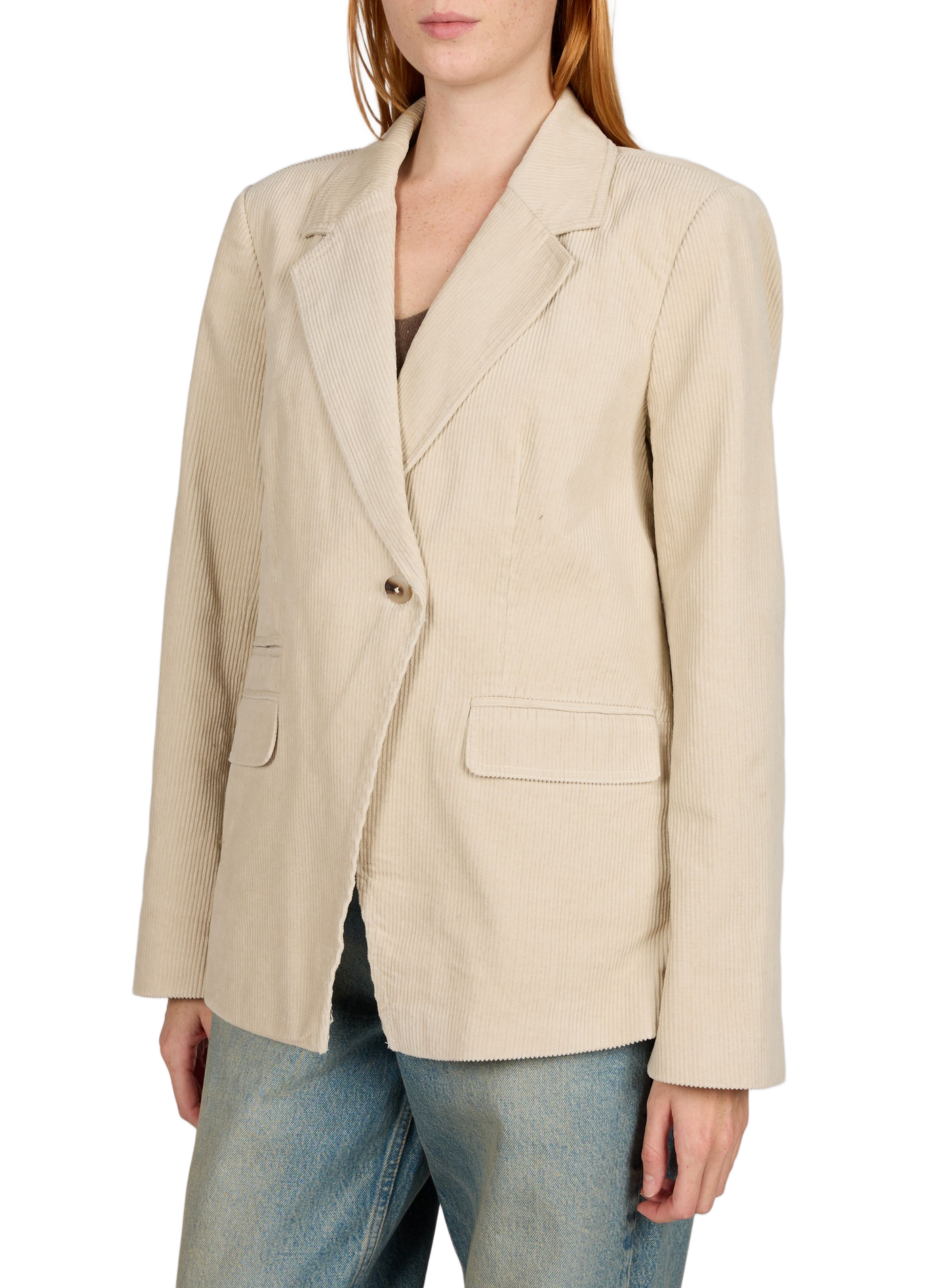 Blazer aus Baumwollcord ROUGE EDIT Beige