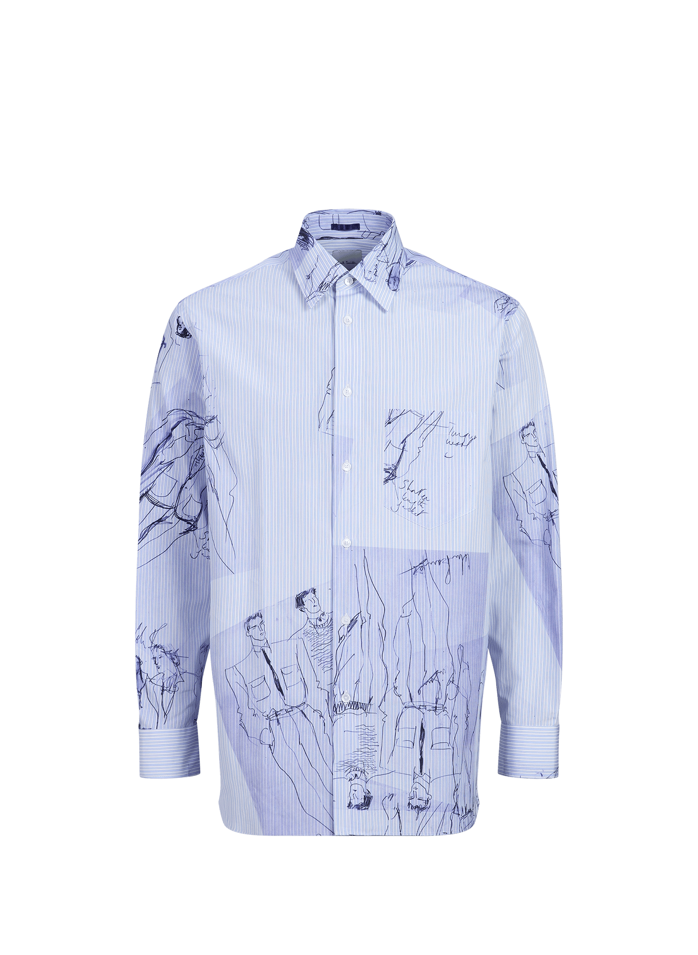 Oversized printed cotton shirt PAUL SMITH Blue
