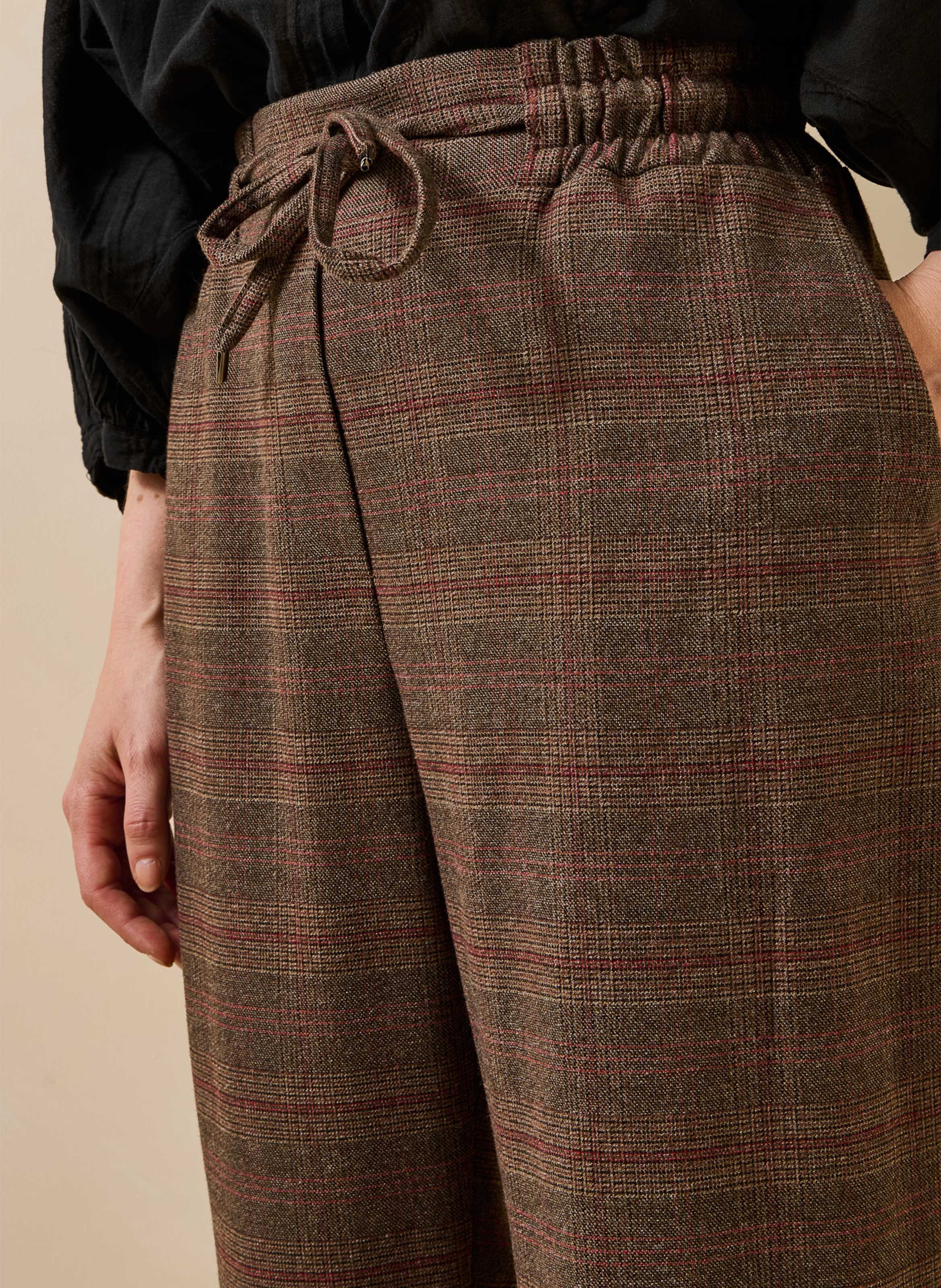 Rechte broek met ruitjes LA FEE MARABOUTEE Bruin